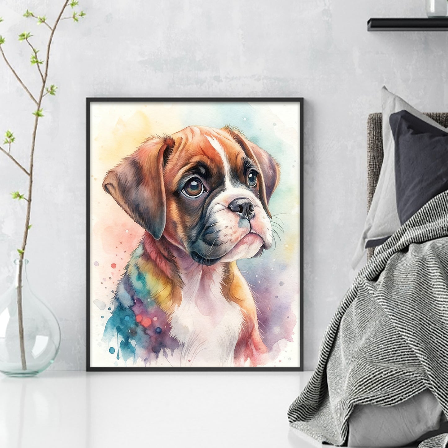 Boxer-Dog - Full 11CT Stamped Cross Stitch 40x50CM - Huacan