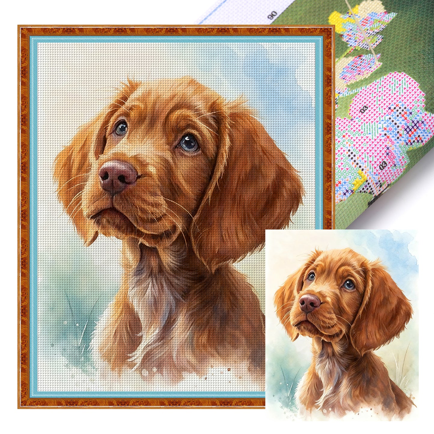 Irish Red Setter-Dog - Full 11CT Stamped Cross Stitch 40x50CM - Huacan