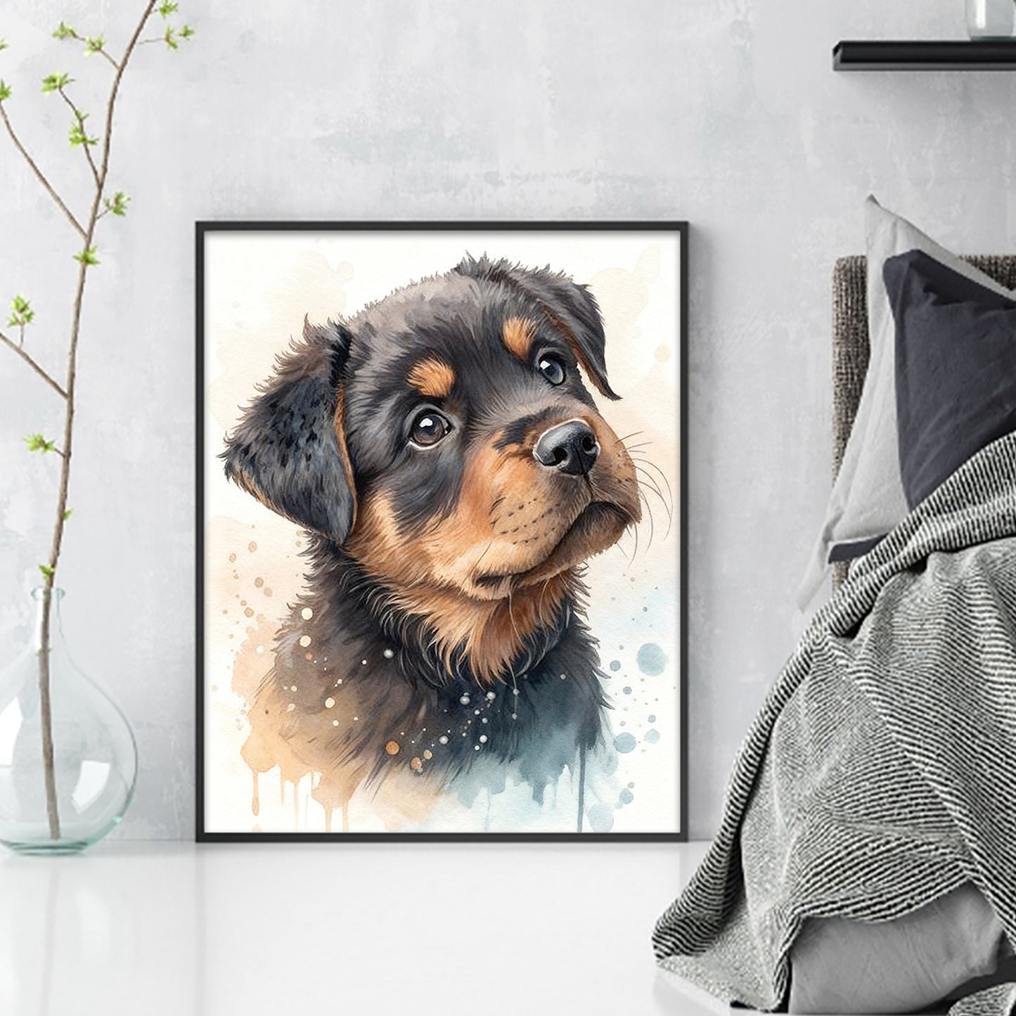 Rottweiler-Dog - Full 11CT Stamped Cross Stitch 40x50CM - Huacan