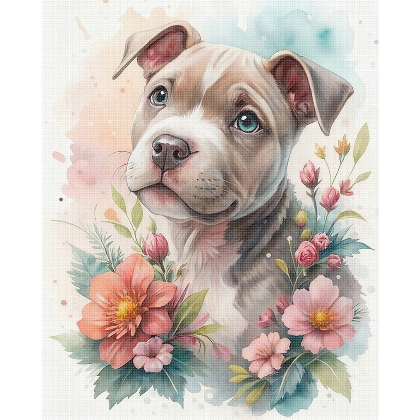 Bulldog-Dog - Full 11CT Stamped Cross Stitch 40x50CM - Huacan
