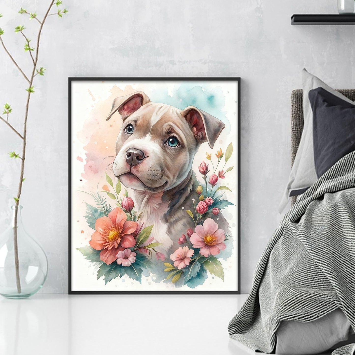 Bulldog-Dog - Full 11CT Stamped Cross Stitch 40x50CM - Huacan