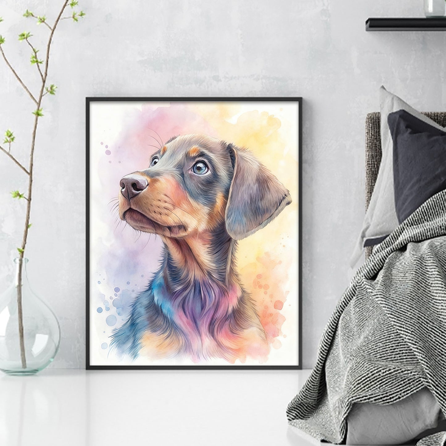 Dachshund-Dog - Full 11CT Stamped Cross Stitch 40x50CM - Huacan