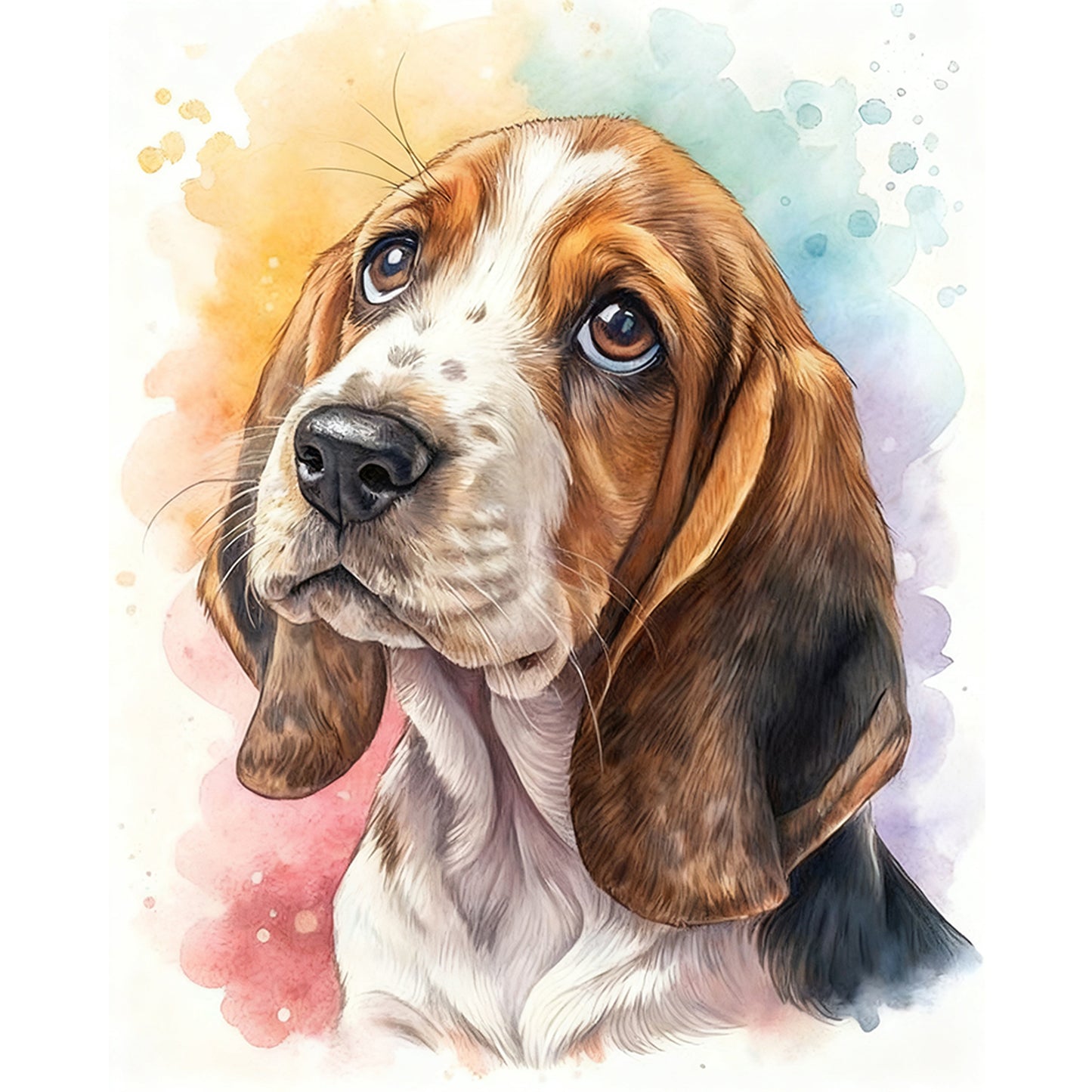Basset Hound-Dog - Full 11CT Stamped Cross Stitch 40x50CM - Huacan