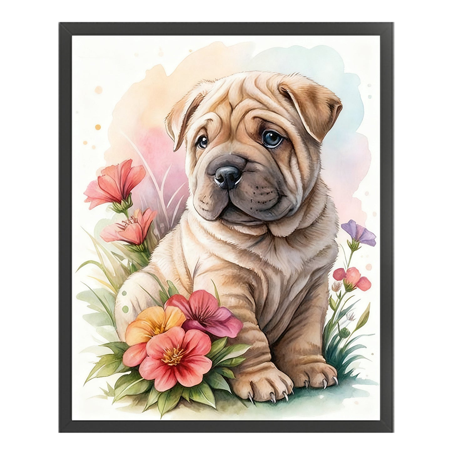 Shar-Pei-Dog - Full 11CT Stamped Cross Stitch 40x50CM - Huacan
