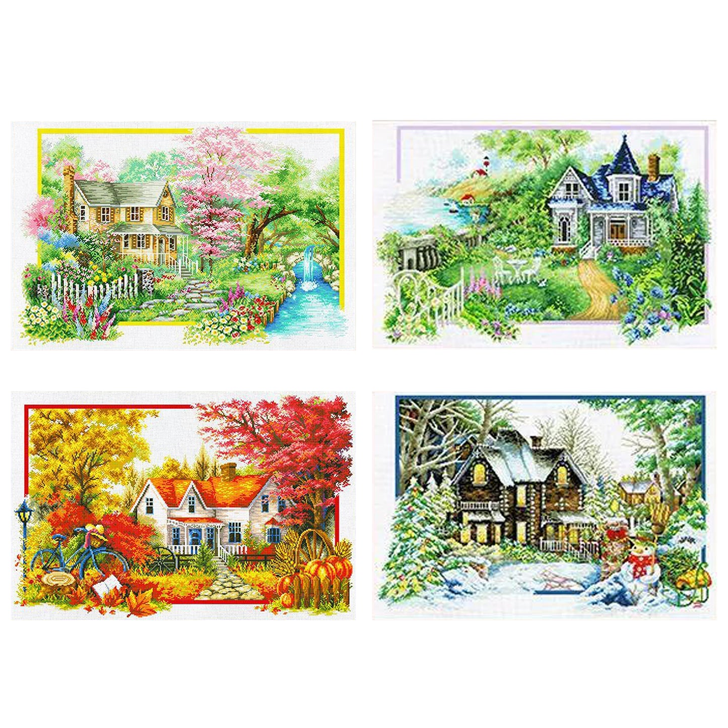 Four Seasons - Full 11CT Stamped Cross Stitch 85x60CM - Mona Lisa