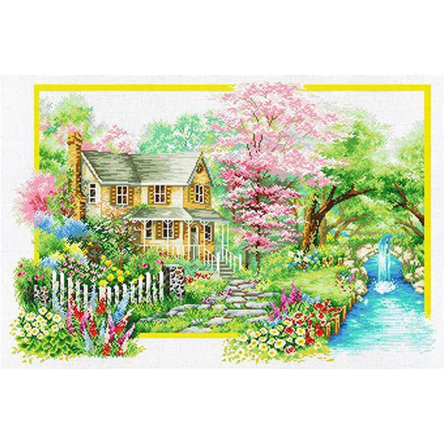 Four Seasons - Full 11CT Stamped Cross Stitch 85x60CM - Mona Lisa