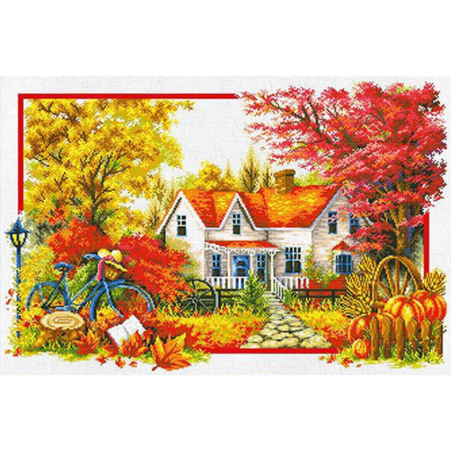Four Seasons - Full 11CT Stamped Cross Stitch 85x60CM - Mona Lisa