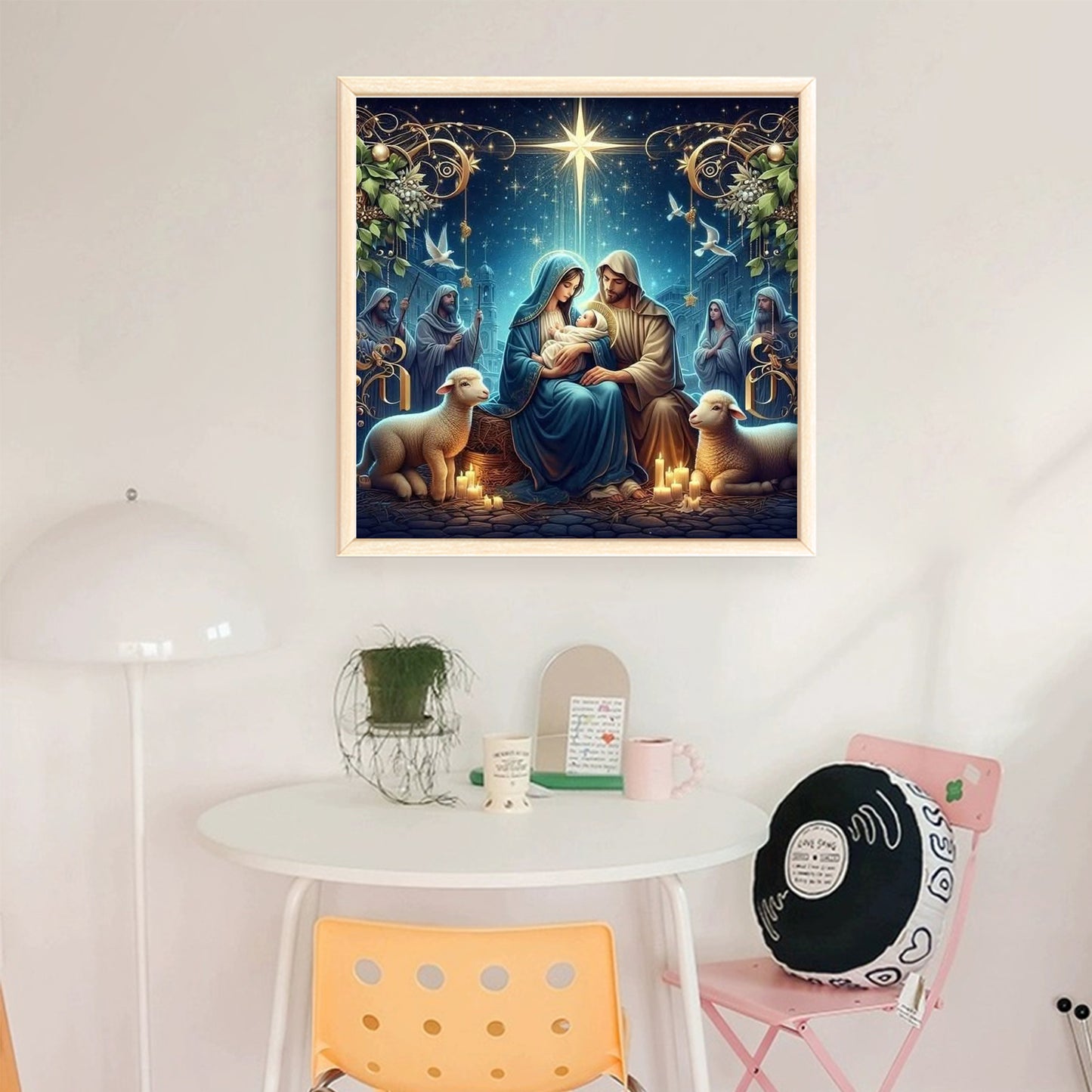 Christmas Jesus - Full 14CT Stamped Cross Stitch 40x40CM - Huacan
