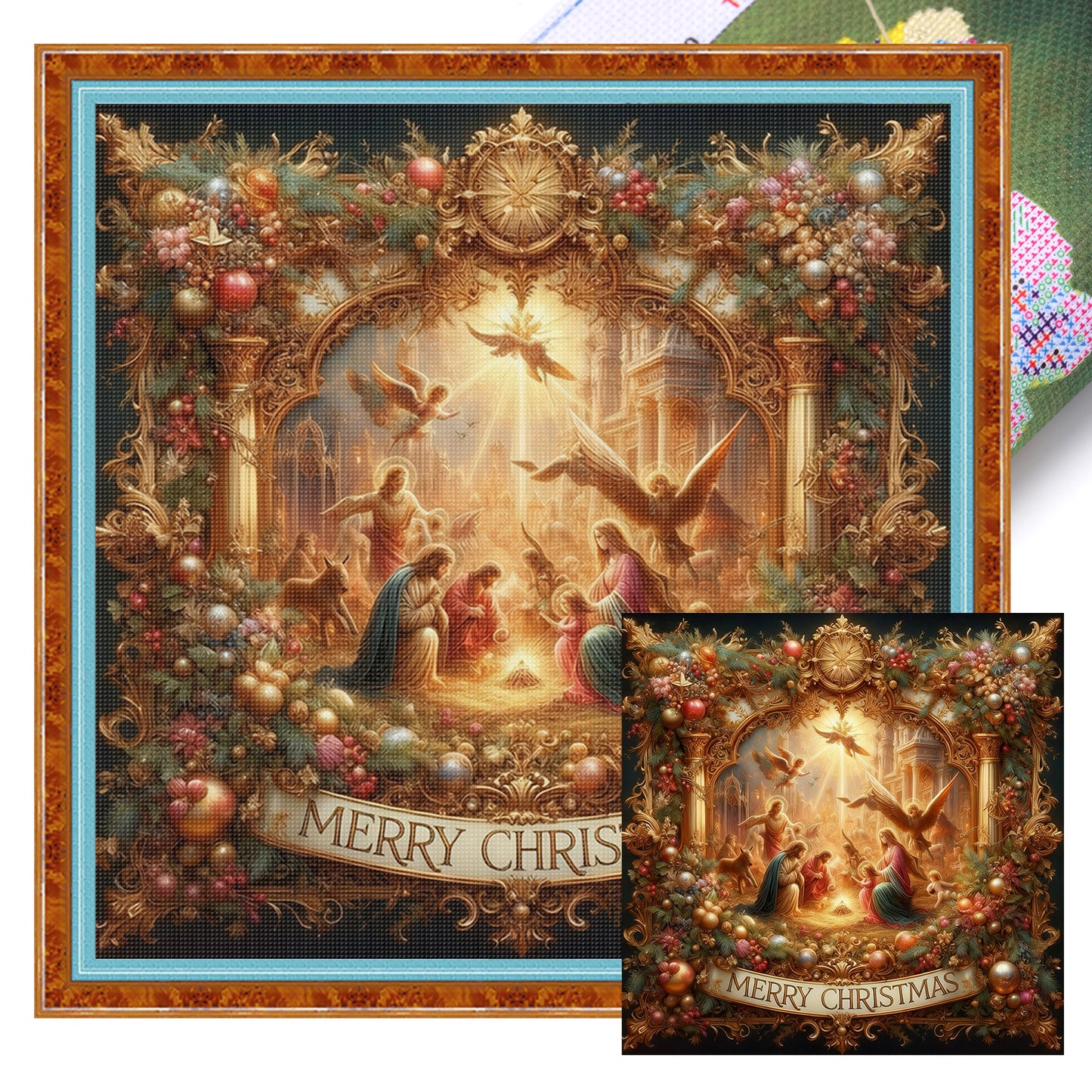 Christmas Jesus - Full 14CT Stamped Cross Stitch 40x40CM - Huacan
