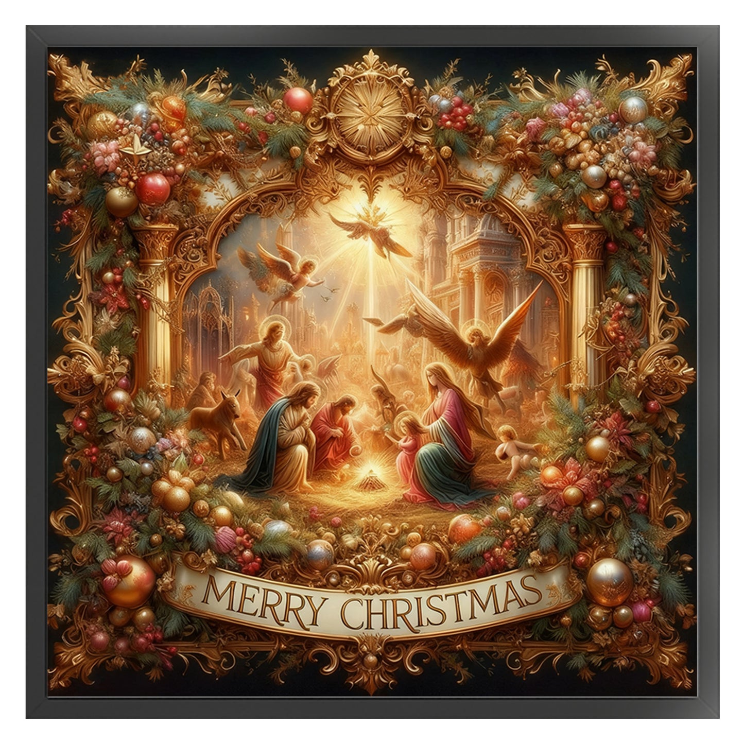 Christmas Jesus - Full 14CT Stamped Cross Stitch 40x40CM - Huacan