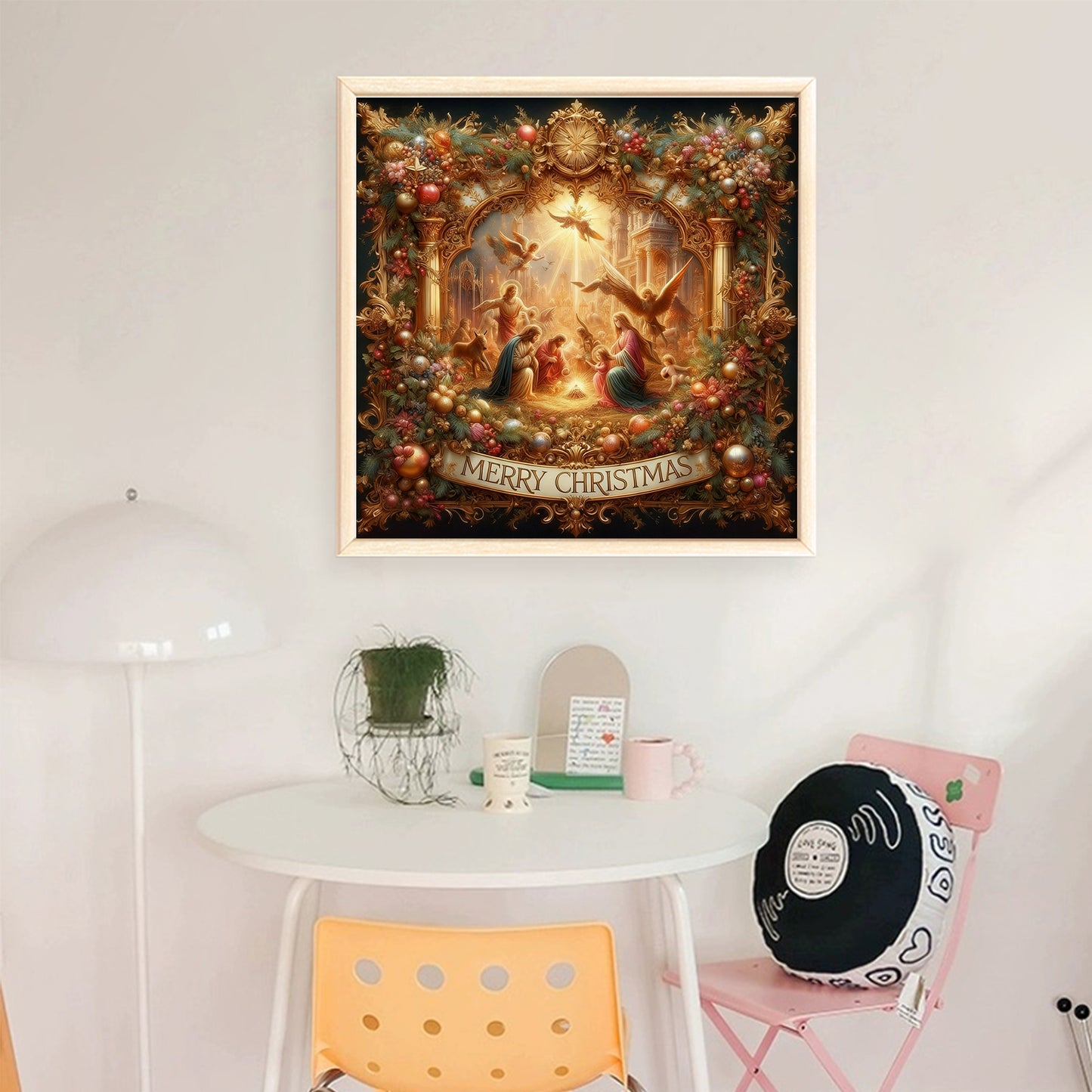 Christmas Jesus - Full 14CT Stamped Cross Stitch 40x40CM - Huacan
