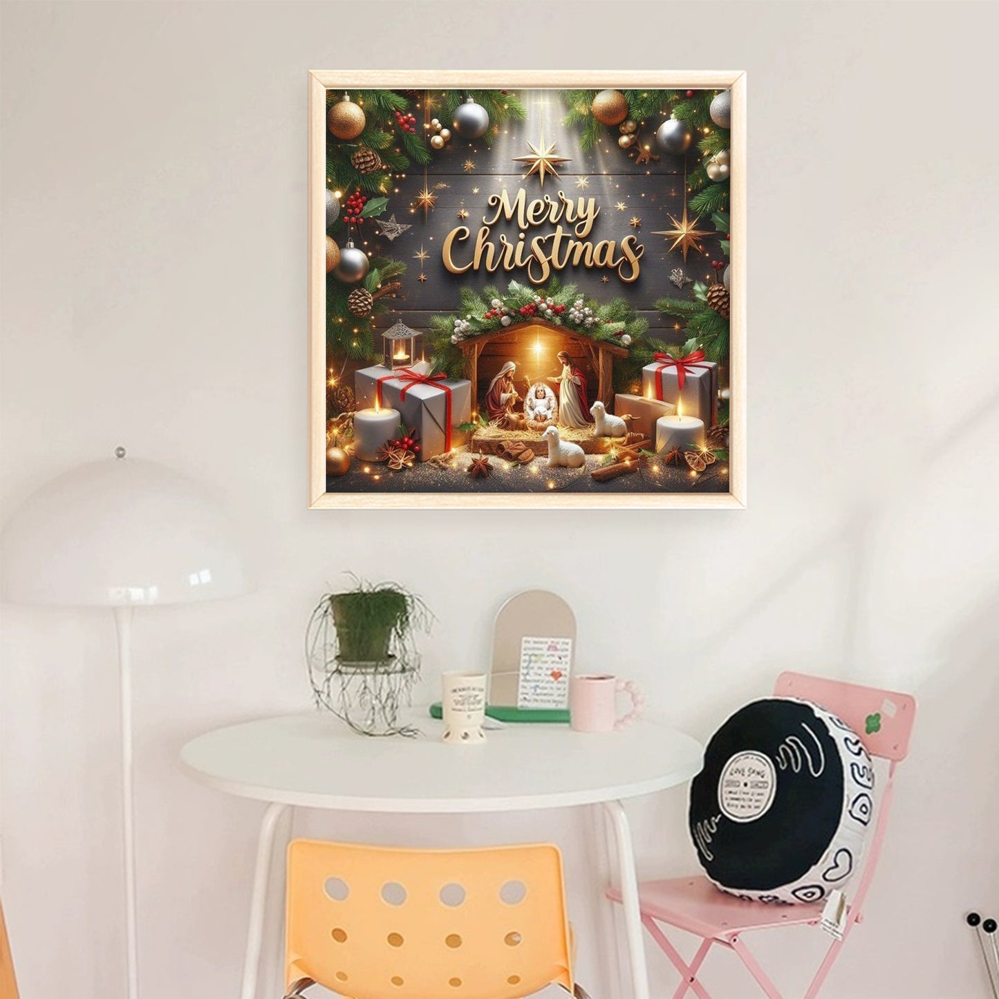Christmas Jesus - Full 14CT Stamped Cross Stitch 40x40CM - Huacan