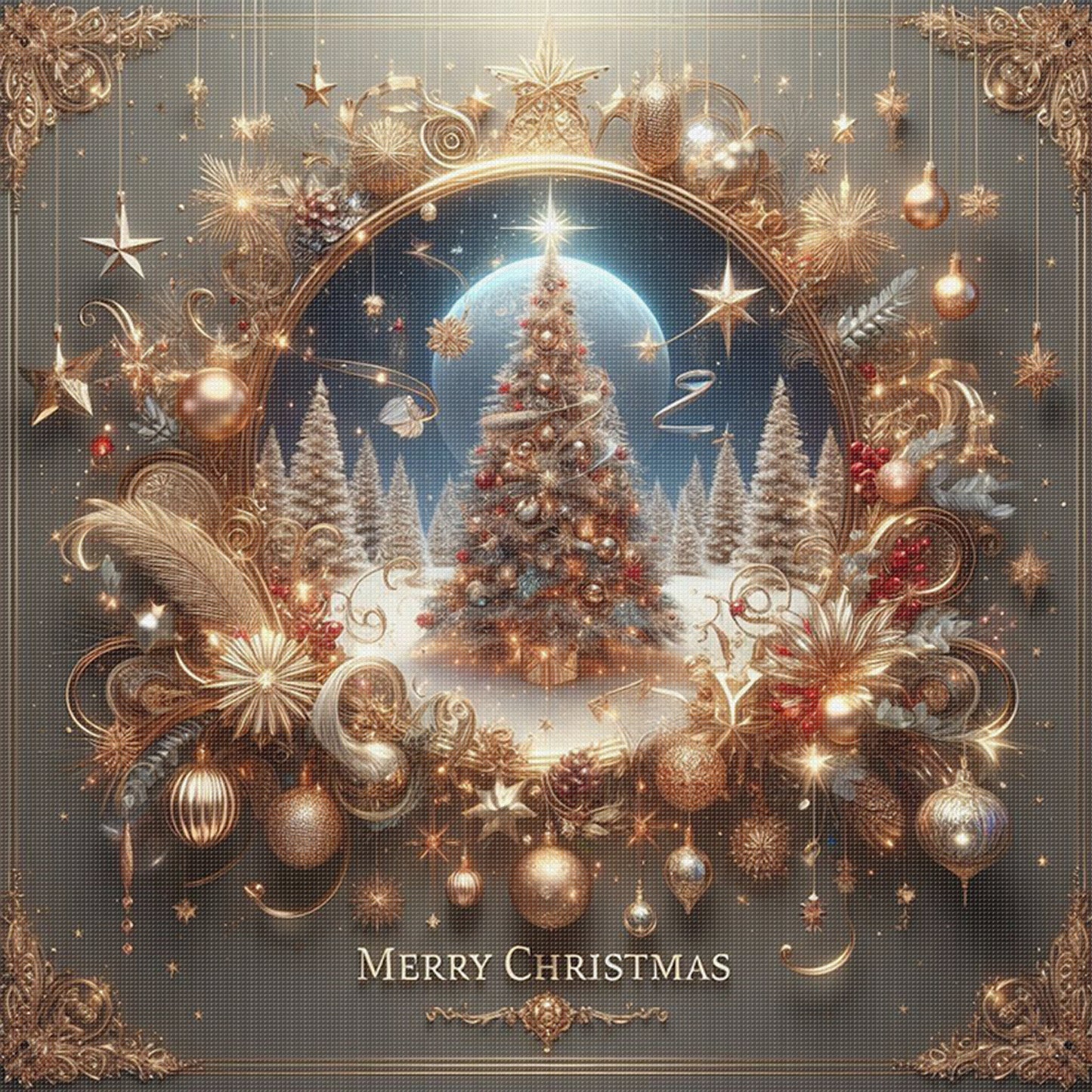 Christmas Jesus - Full 14CT Stamped Cross Stitch 40x40CM - Huacan