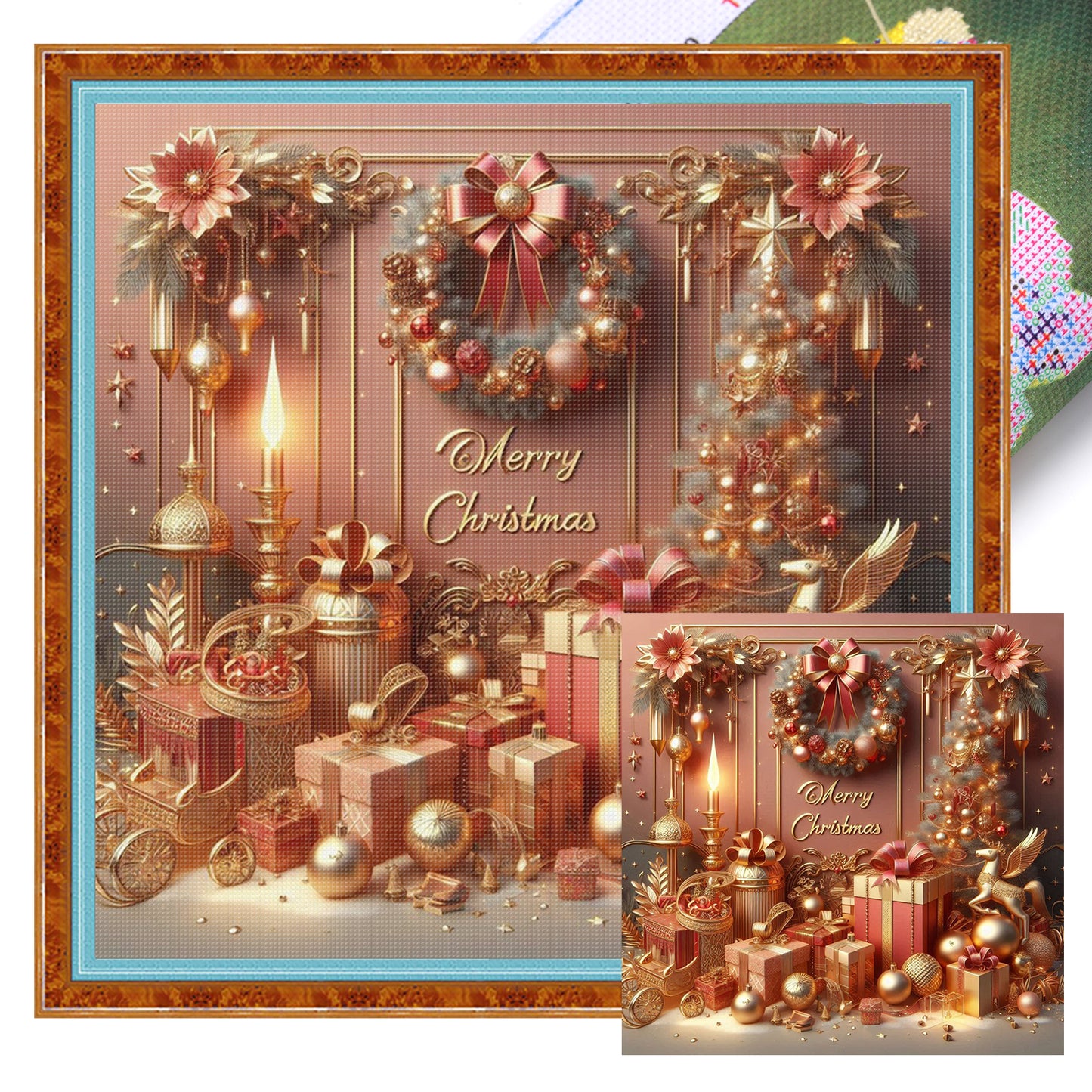 Christmas Jesus - Full 14CT Stamped Cross Stitch 40x40CM - Huacan