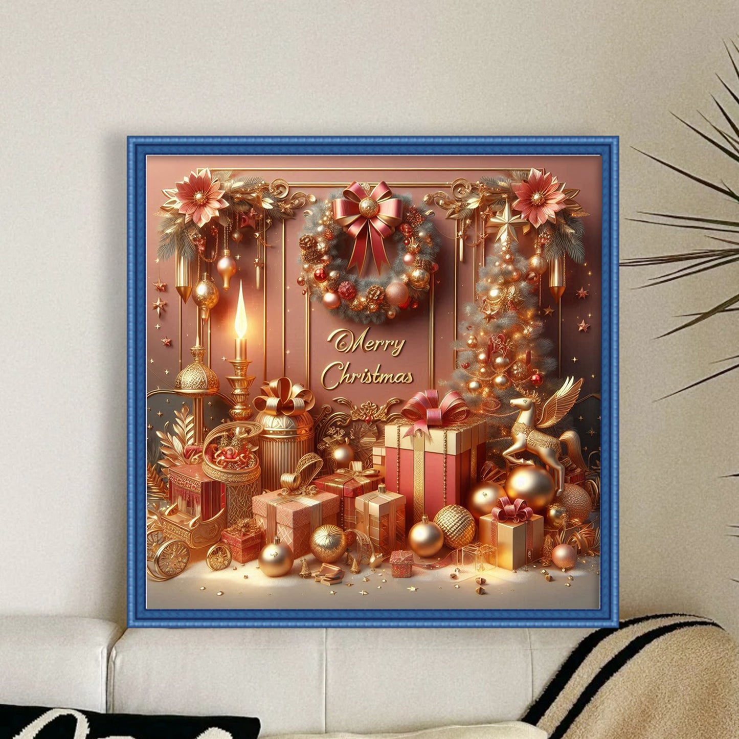 Christmas Jesus - Full 14CT Stamped Cross Stitch 40x40CM - Huacan