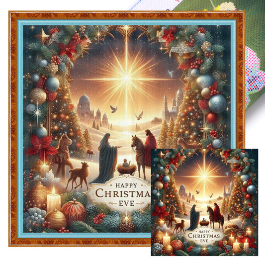 Christmas Jesus - Full 14CT Stamped Cross Stitch 40x40CM - Huacan