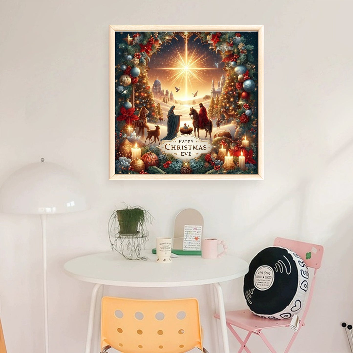 Christmas Jesus - Full 14CT Stamped Cross Stitch 40x40CM - Huacan