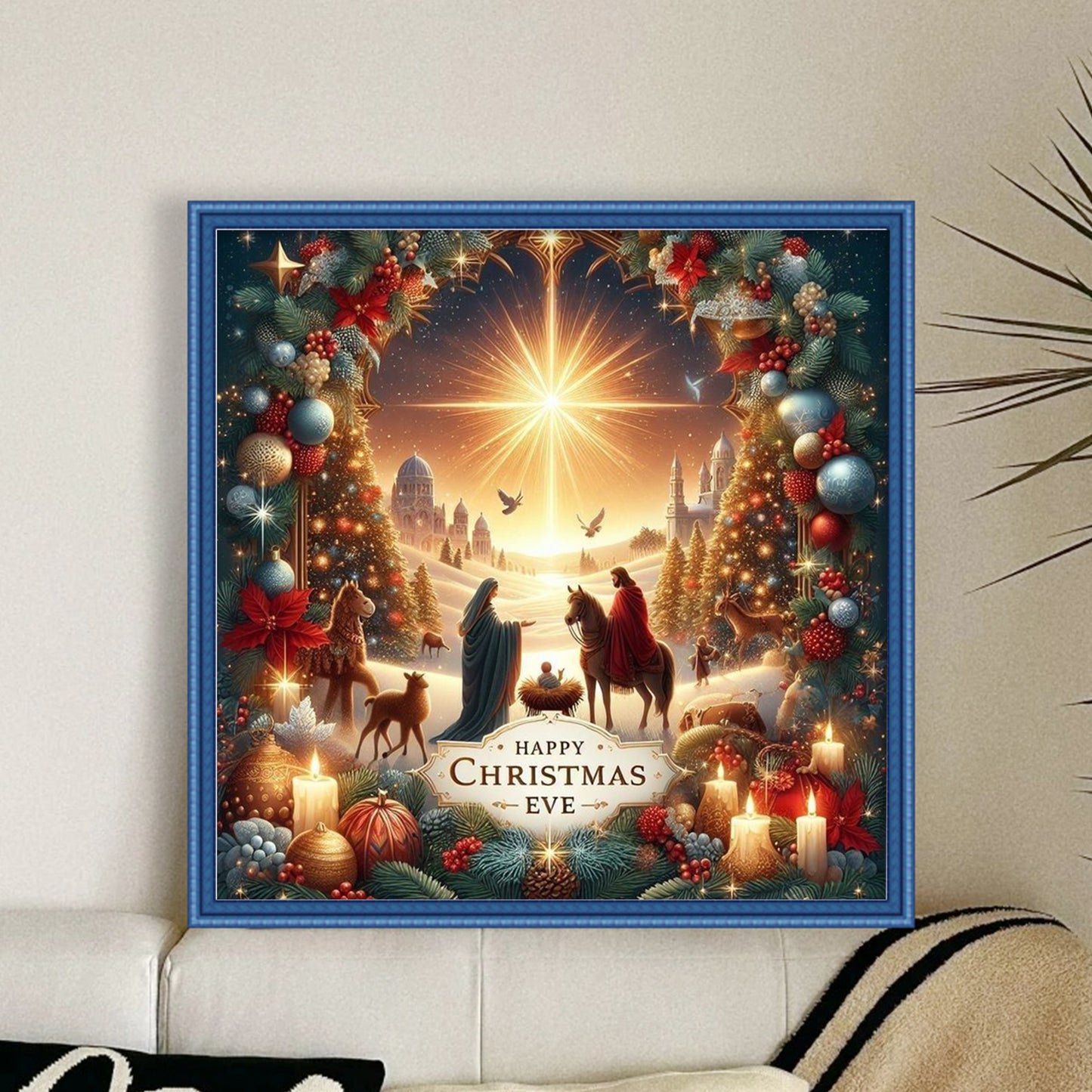 Christmas Jesus - Full 14CT Stamped Cross Stitch 40x40CM - Huacan