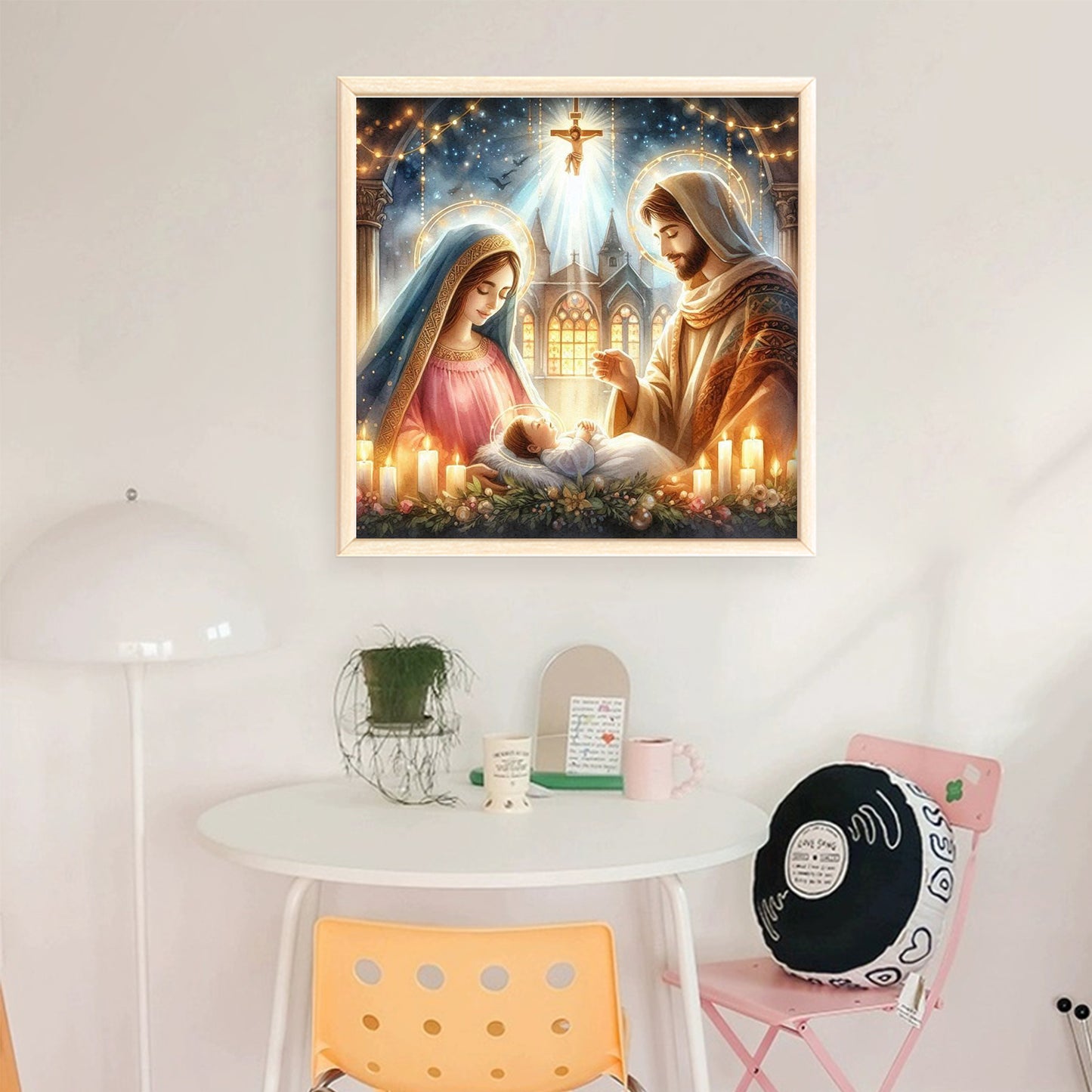 Christmas Jesus - Full 14CT Stamped Cross Stitch 40x40CM - Huacan