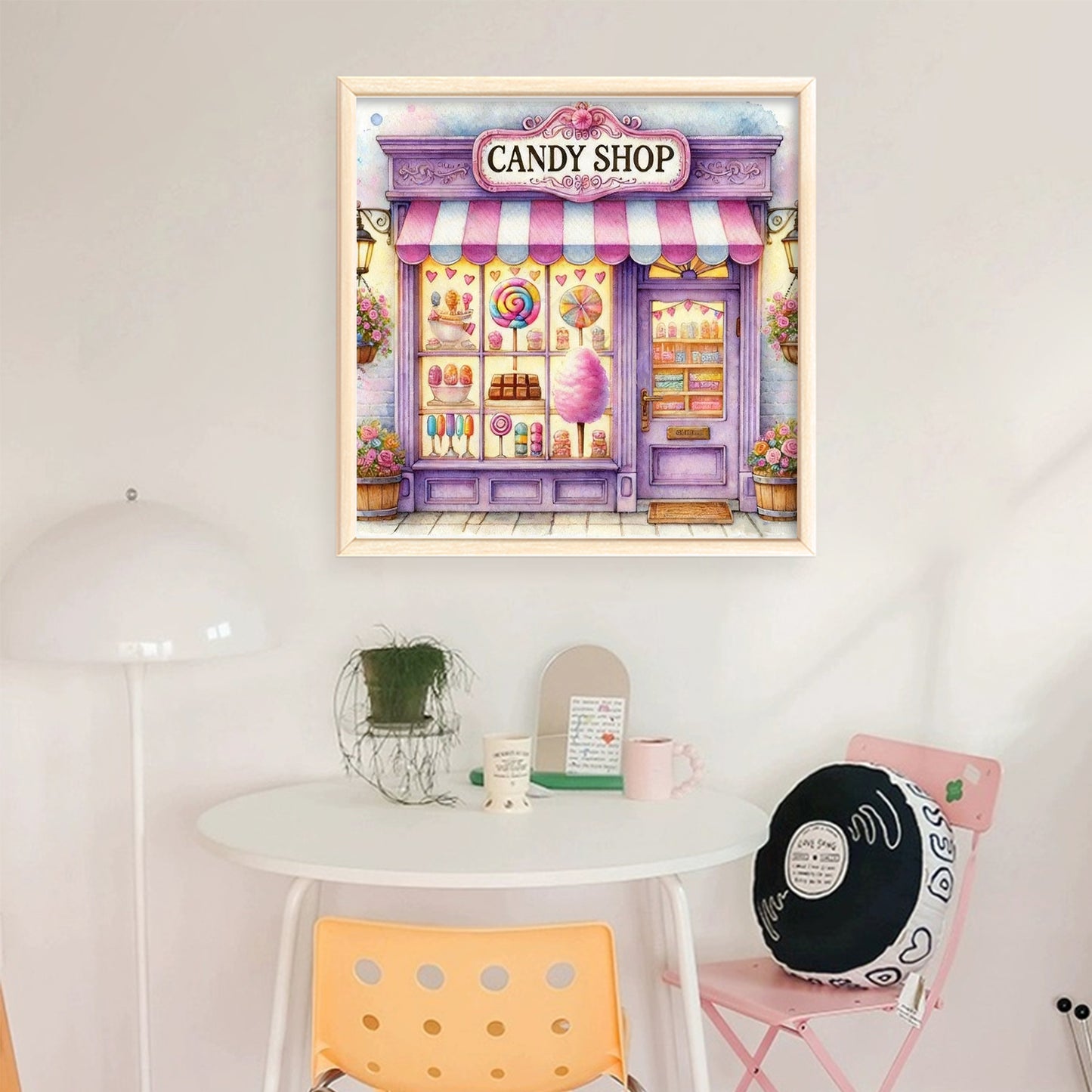 Purple Candy Shop - Full 11CT Stamped Cross Stitch 40x40CM - Huacan