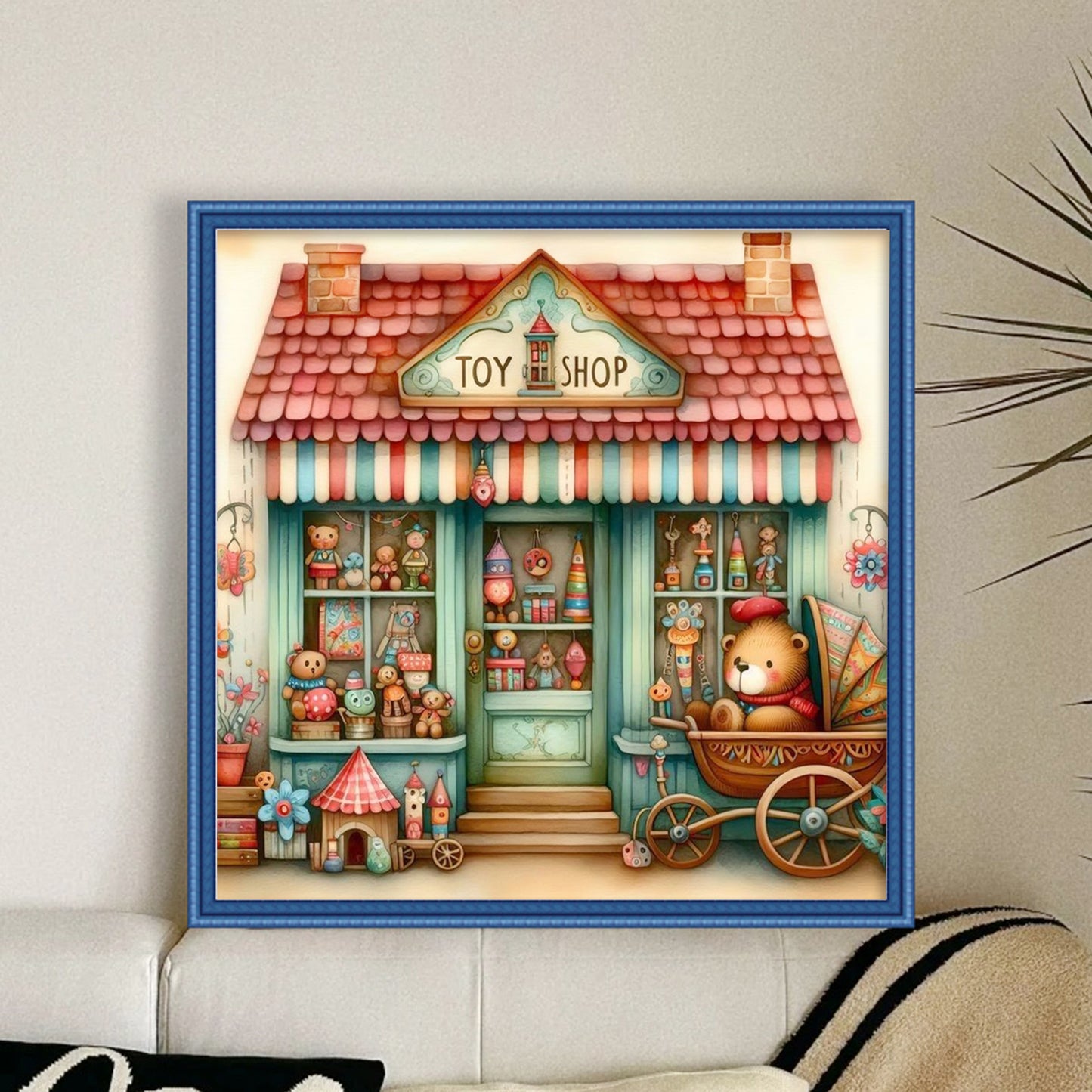 Toy Shop - Full 11CT Stamped Cross Stitch 40x40CM - Huacan