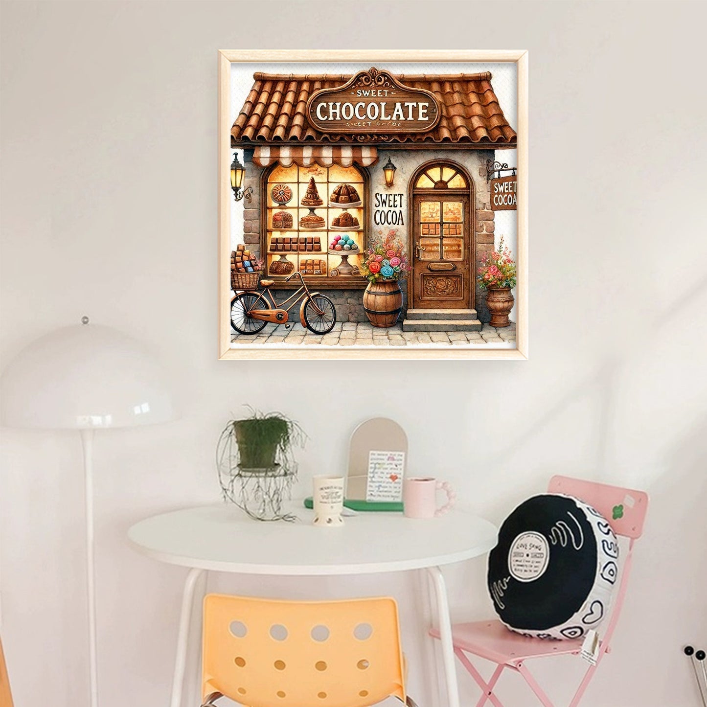 Chocolate Shop - Full 11CT Stamped Cross Stitch 40x40CM - Huacan