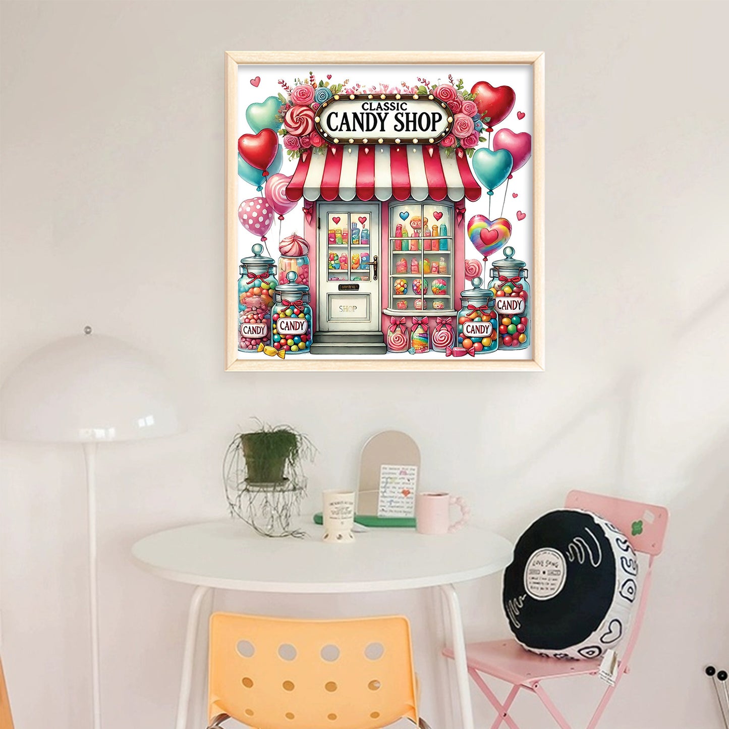 Candy Shop - Full 11CT Stamped Cross Stitch 40x40CM - Huacan