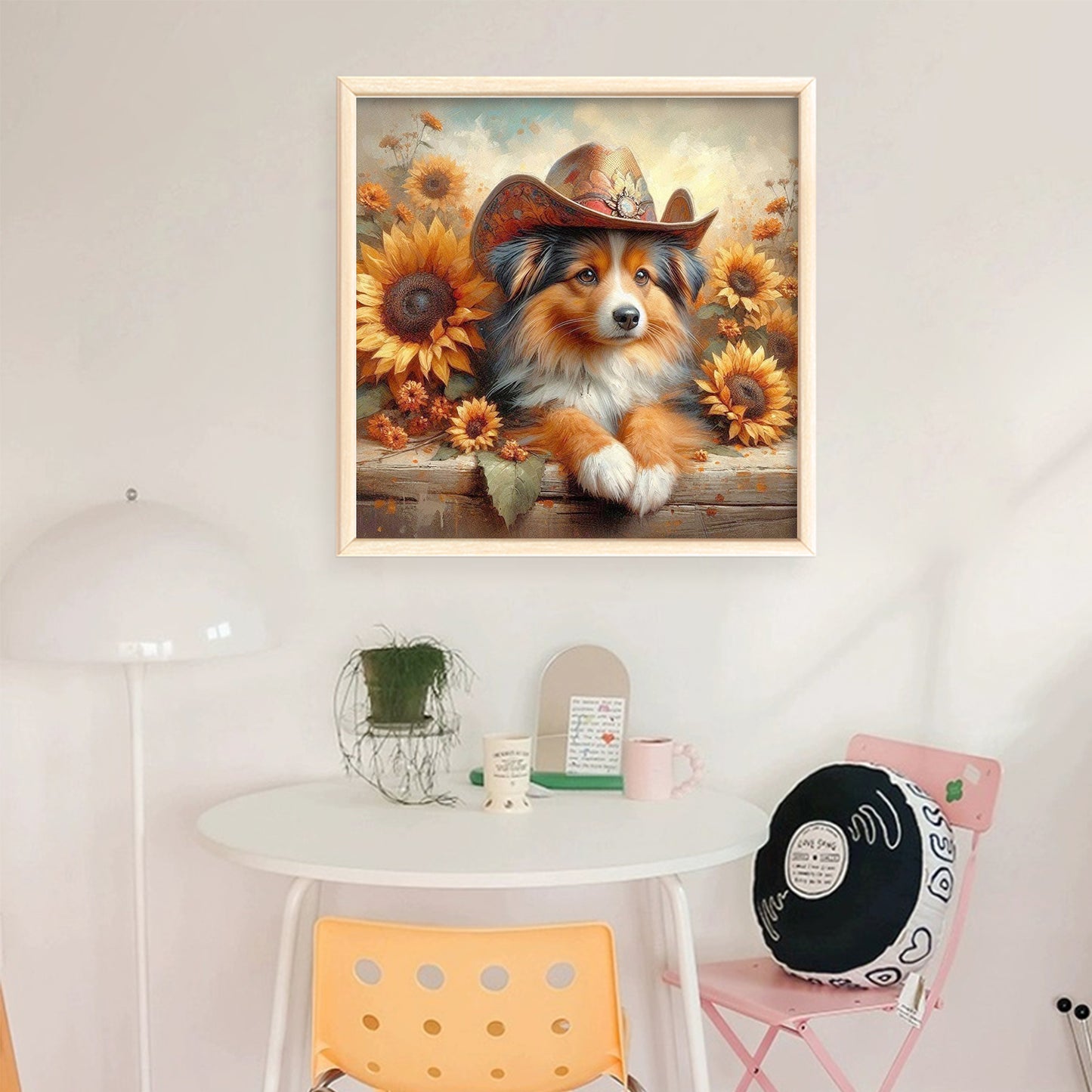 Dog With Cowboy Hat - Full 11CT Stamped Cross Stitch 40x40CM - Huacan