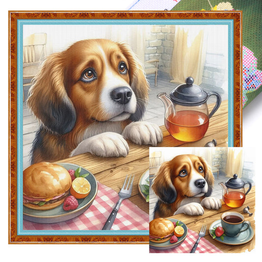 Beagle-Dog - Full 11CT Stamped Cross Stitch 40x40CM - Huacan