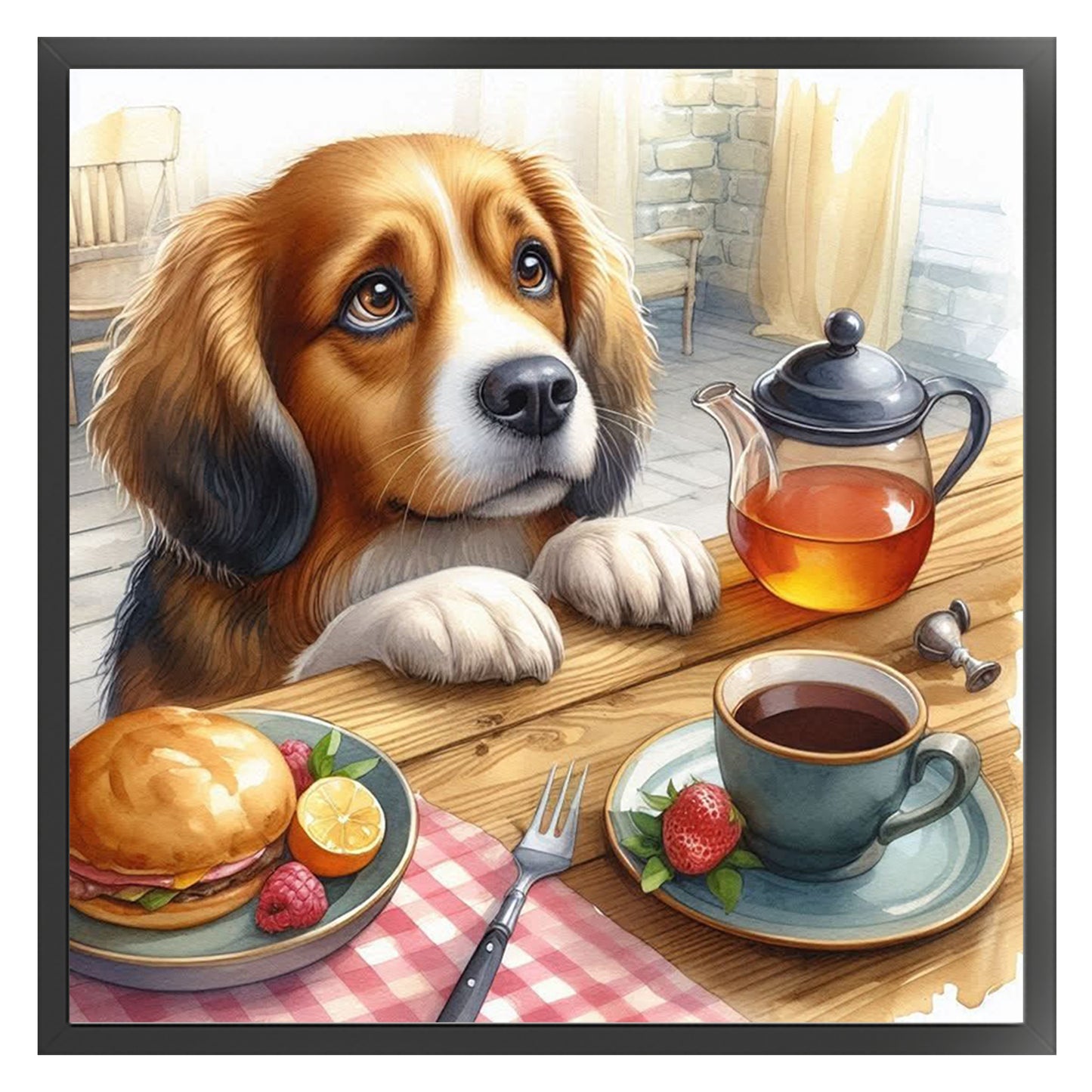 Beagle-Dog - Full 11CT Stamped Cross Stitch 40x40CM - Huacan