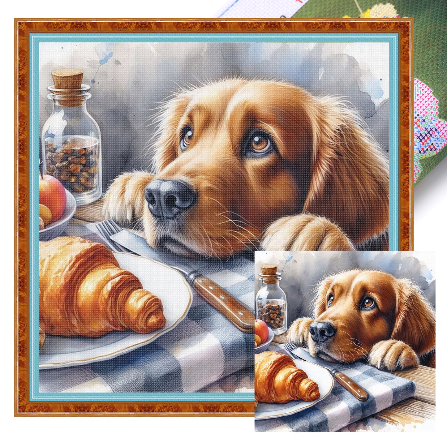 Golden Retriever-Dog - Full 11CT Stamped Cross Stitch 40x40CM - Huacan