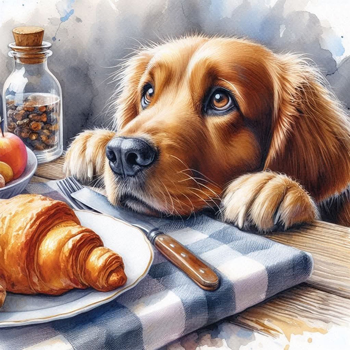 Golden Retriever-Dog - Full 11CT Stamped Cross Stitch 40x40CM - Huacan