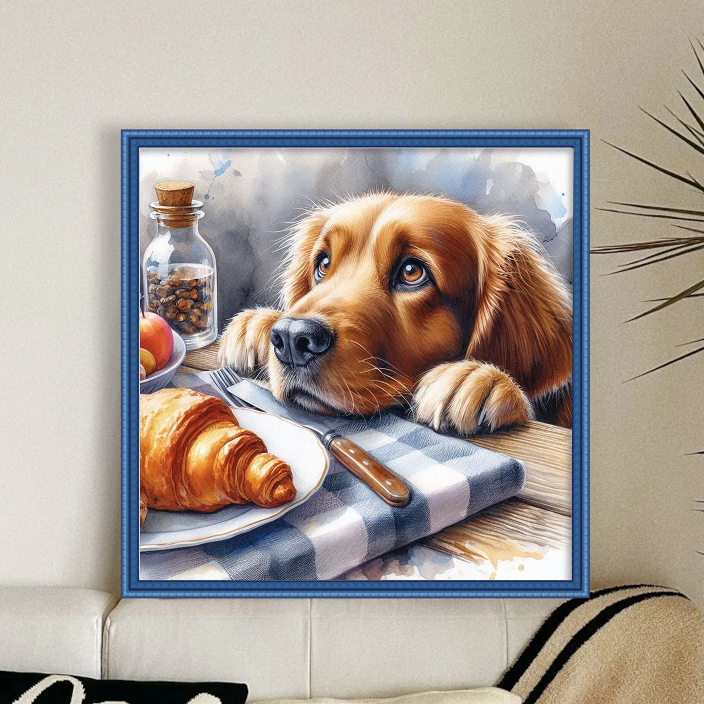 Golden Retriever-Dog - Full 11CT Stamped Cross Stitch 40x40CM - Huacan