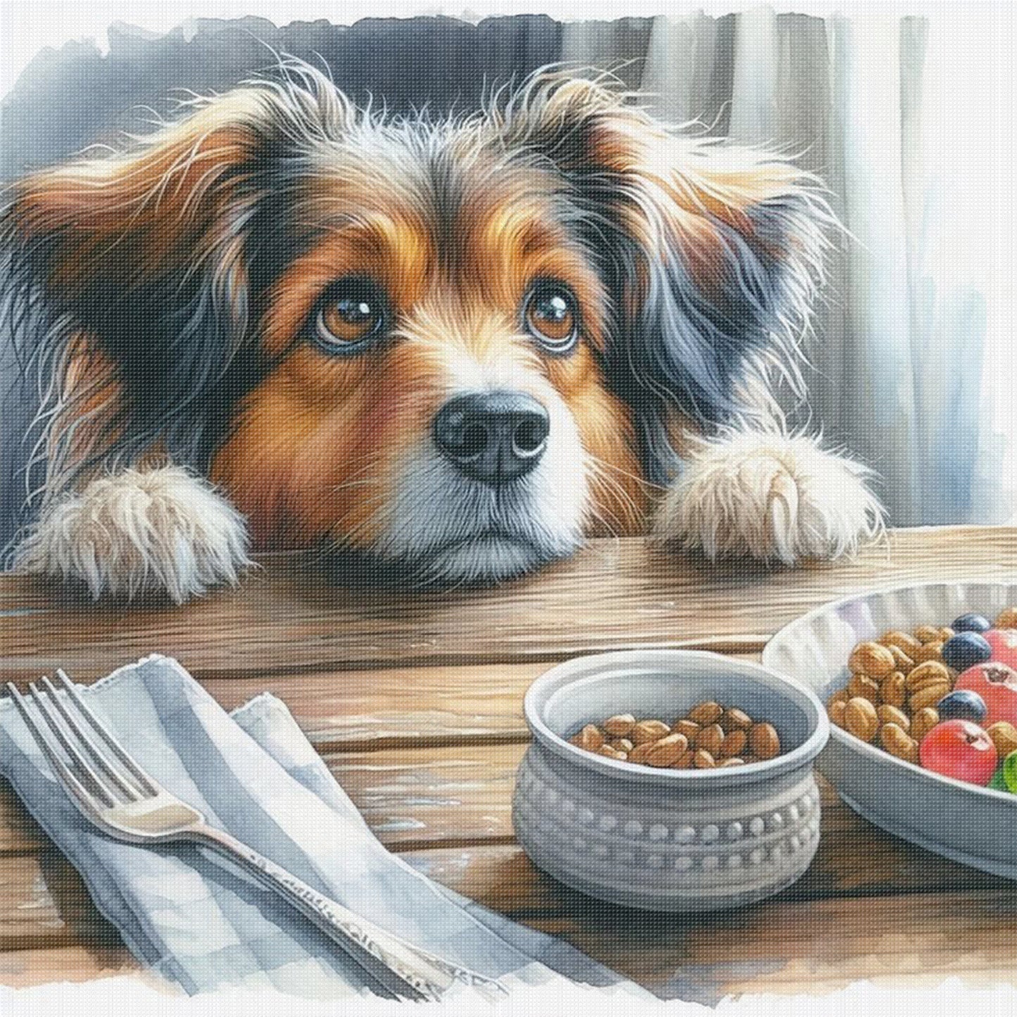 Shepherd Dog-Dog - Full 11CT Stamped Cross Stitch 40x40CM - Huacan