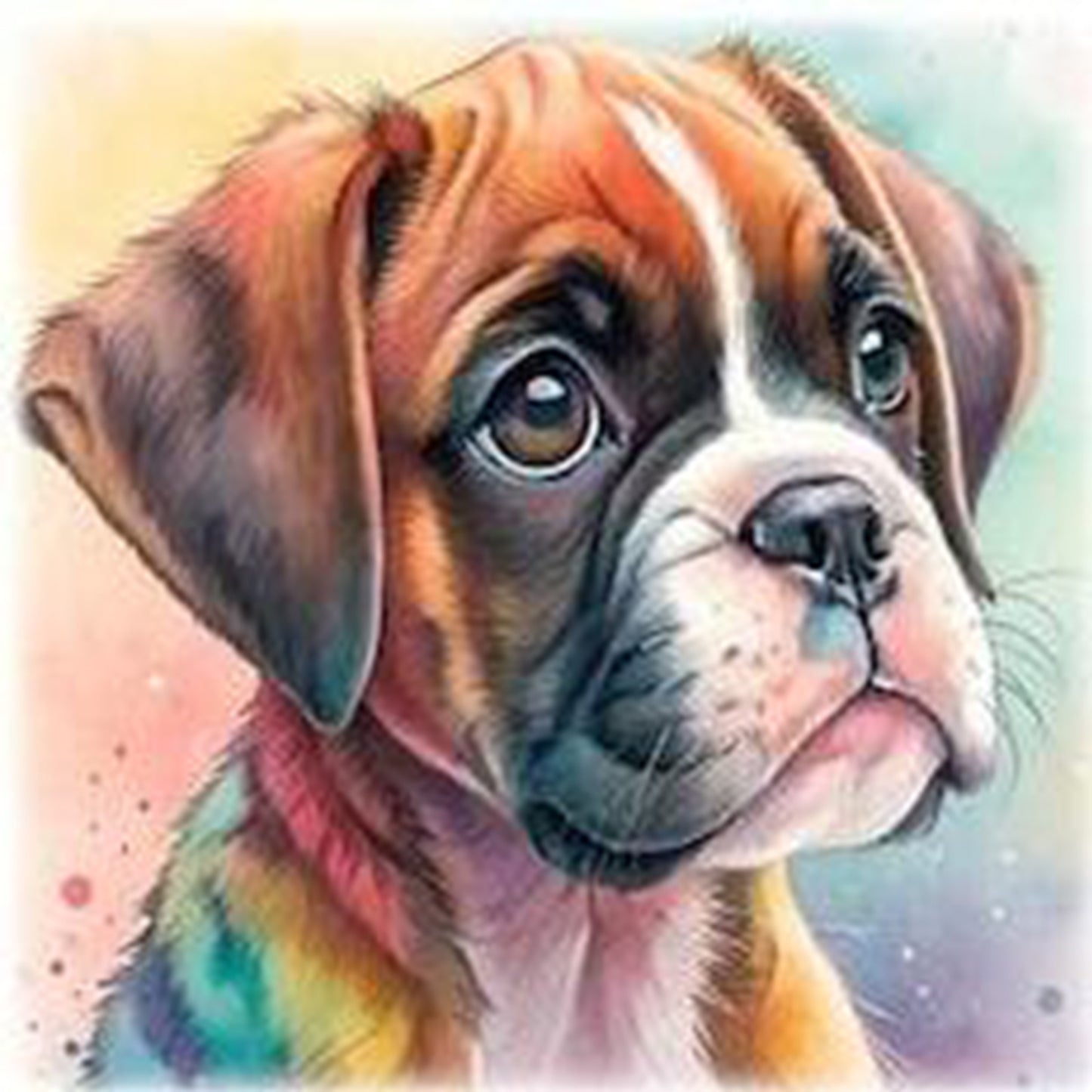 Boxer-Dog - Full 18CT Stamped Cross Stitch 20x20CM - Huacan