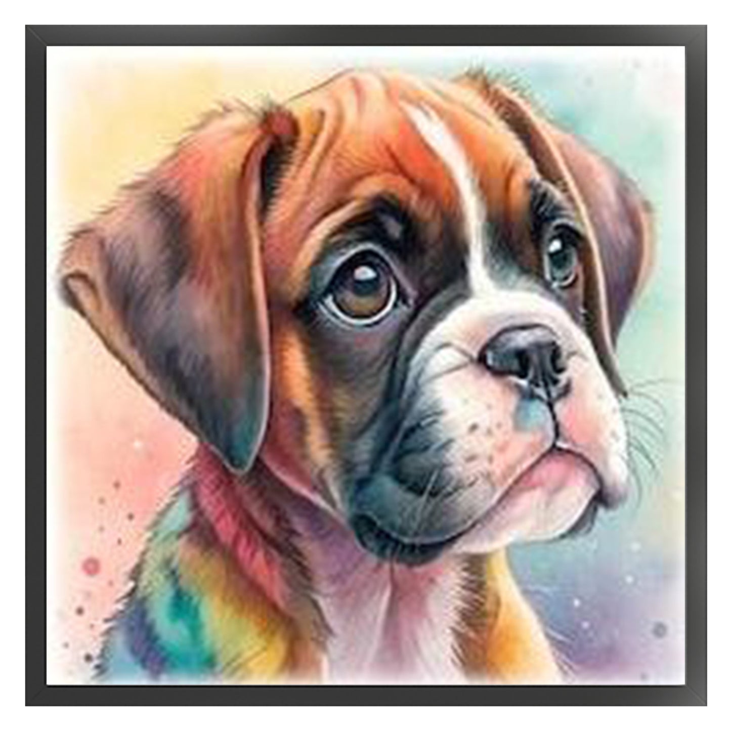 Boxer-Dog - Full 18CT Stamped Cross Stitch 20x20CM - Huacan