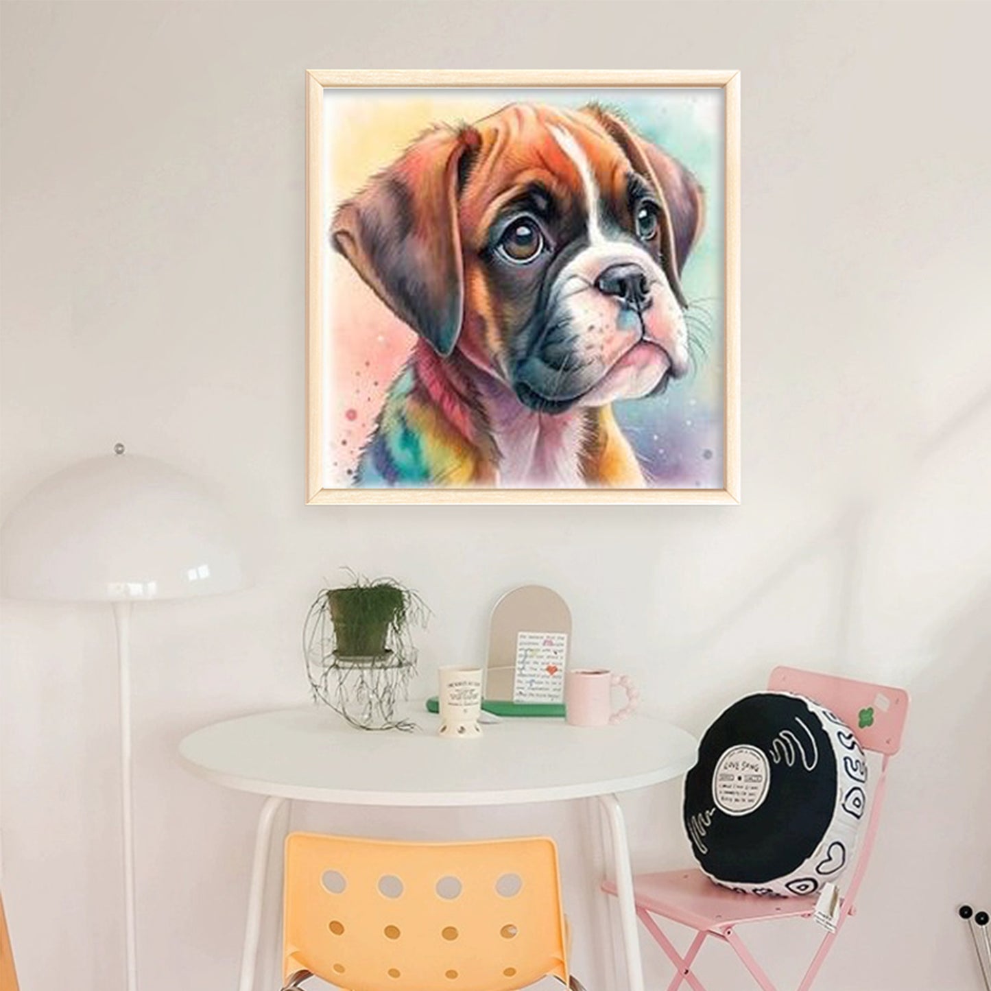Boxer-Dog - Full 18CT Stamped Cross Stitch 20x20CM - Huacan