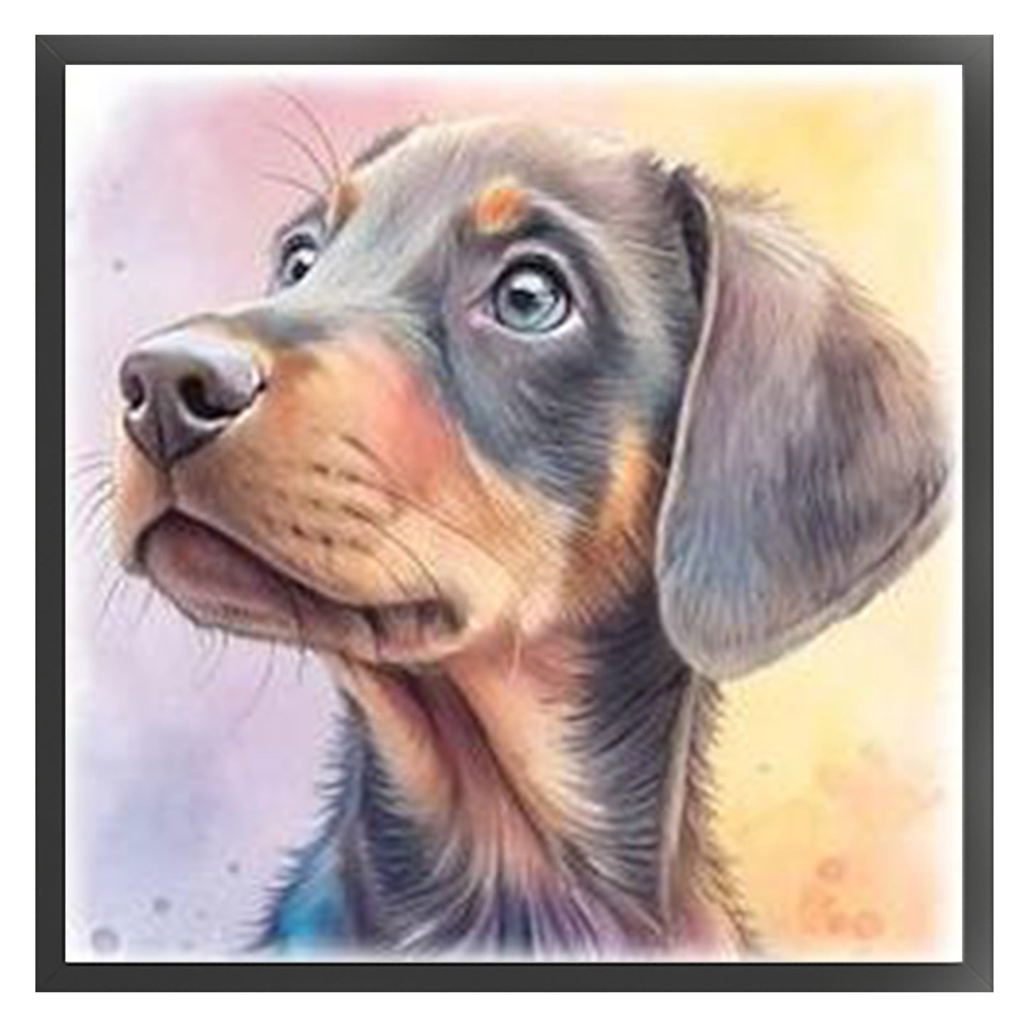 Doberman Pinscher-Dog - Full 18CT Stamped Cross Stitch 20x20CM - Huacan