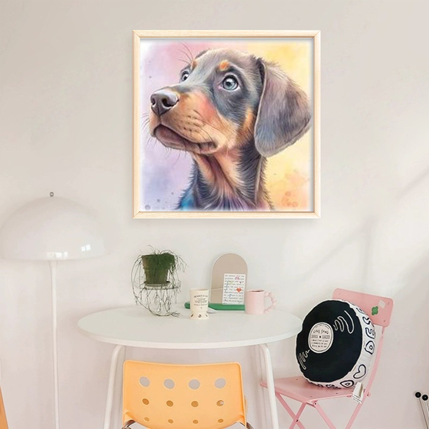 Doberman Pinscher-Dog - Full 18CT Stamped Cross Stitch 20x20CM - Huacan