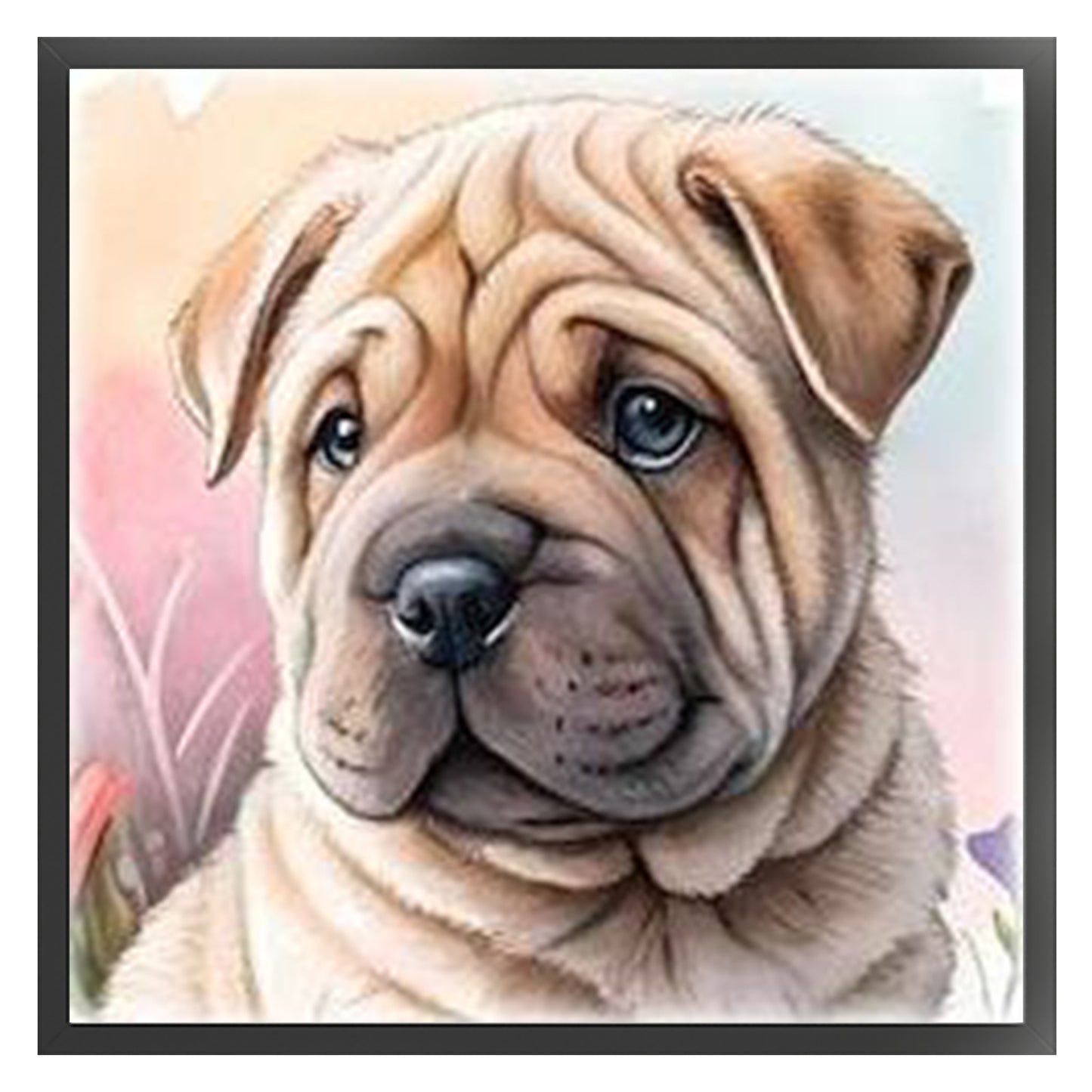 Shar-Pei-Dog - Full 18CT Stamped Cross Stitch 20x20CM - Huacan