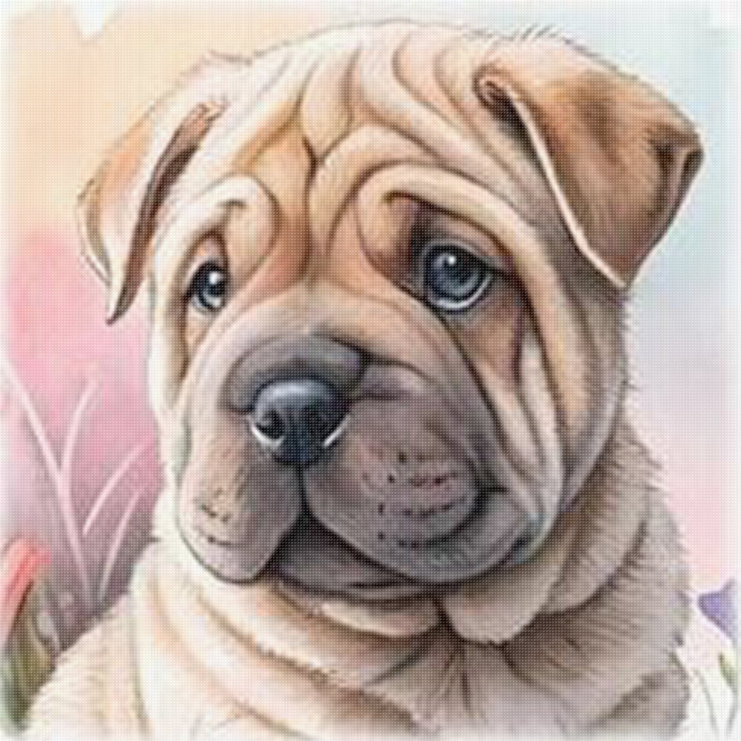 Shar-Pei-Dog - Full 18CT Stamped Cross Stitch 20x20CM - Huacan
