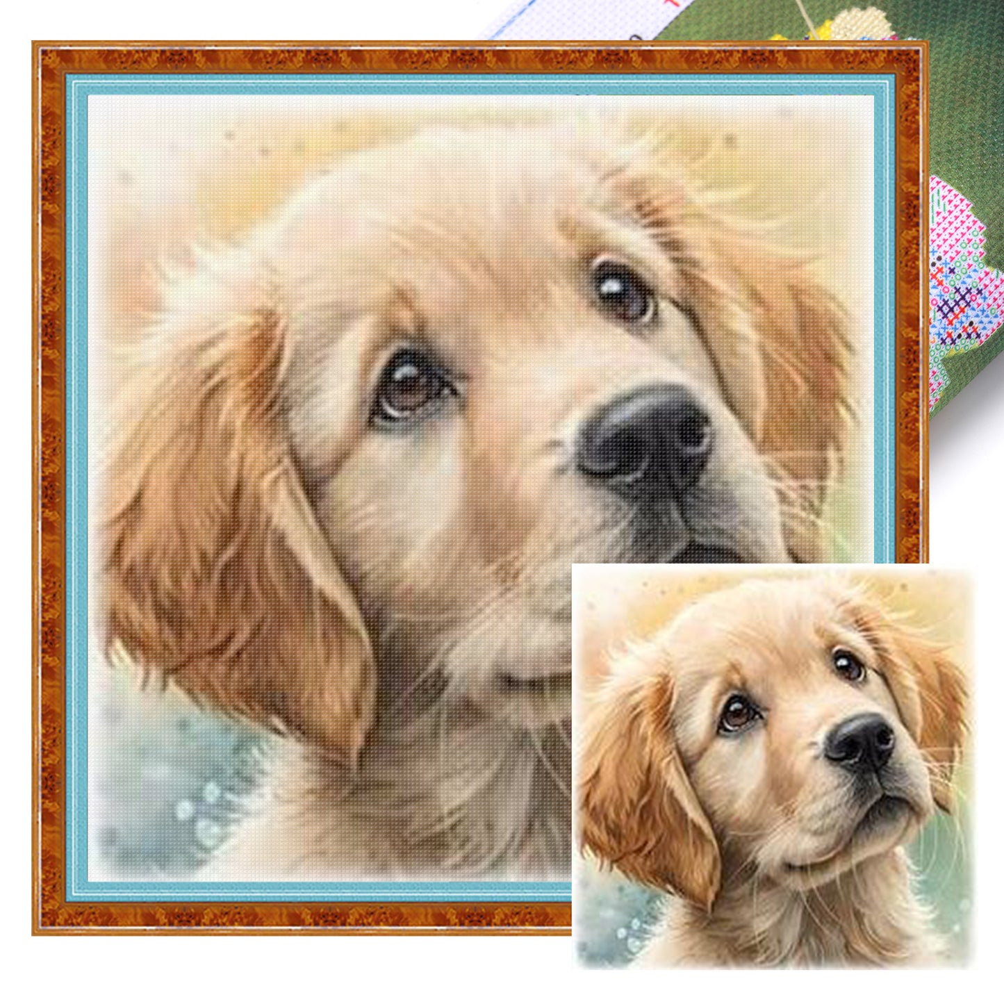Labrador Puppy-Dog - Full 18CT Stamped Cross Stitch 20x20CM - Huacan
