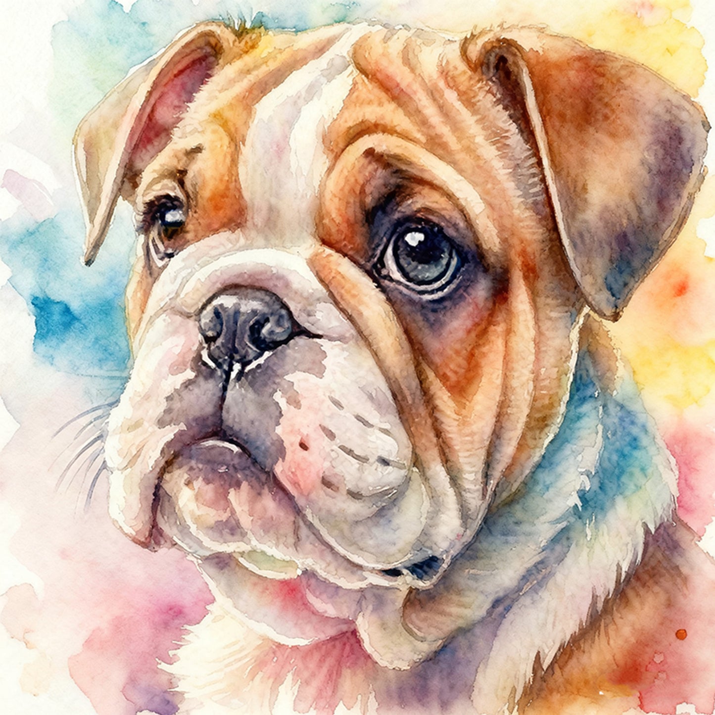 Bulldog-Dog - Full 18CT Stamped Cross Stitch 20x20CM - Huacan