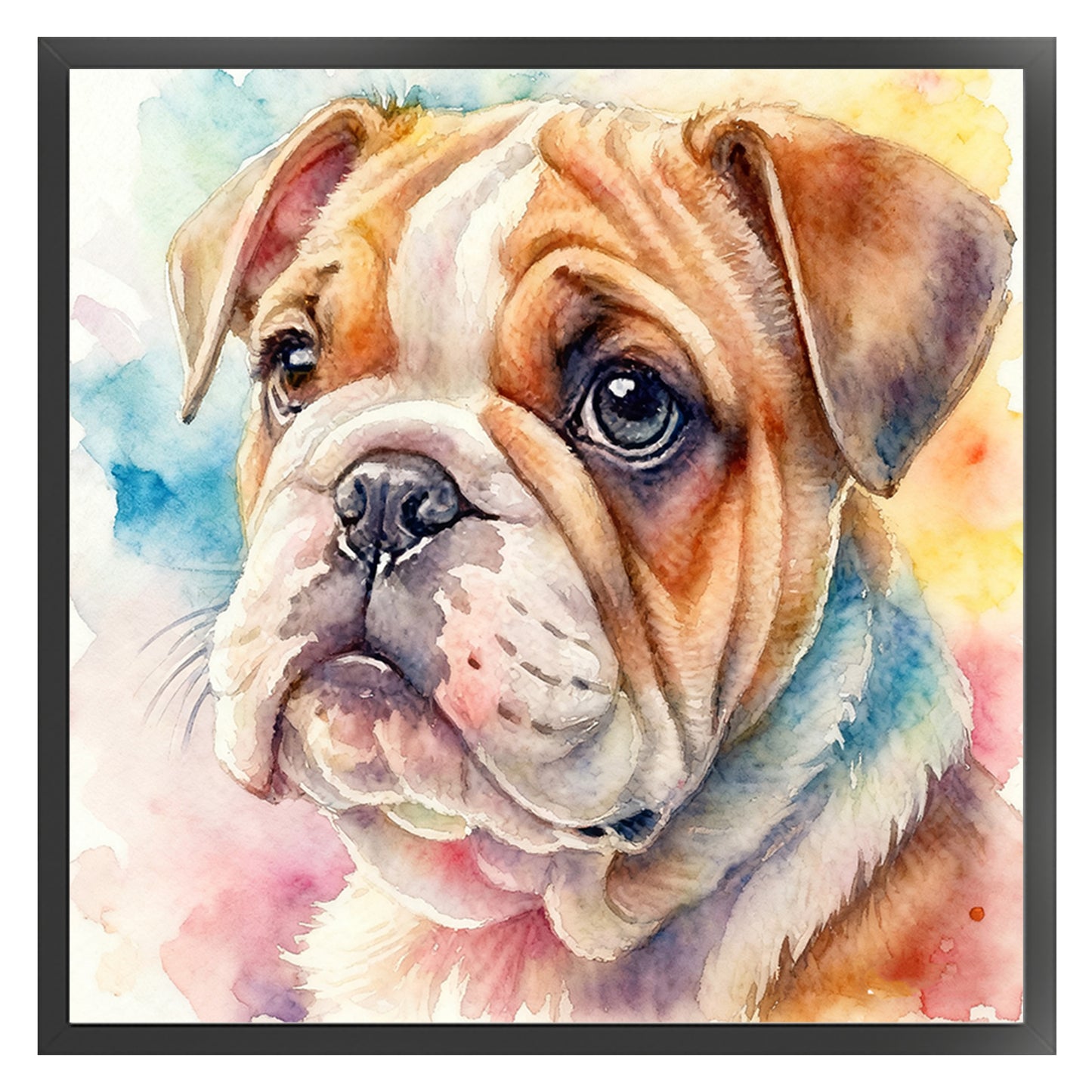 Bulldog-Dog - Full 18CT Stamped Cross Stitch 20x20CM - Huacan