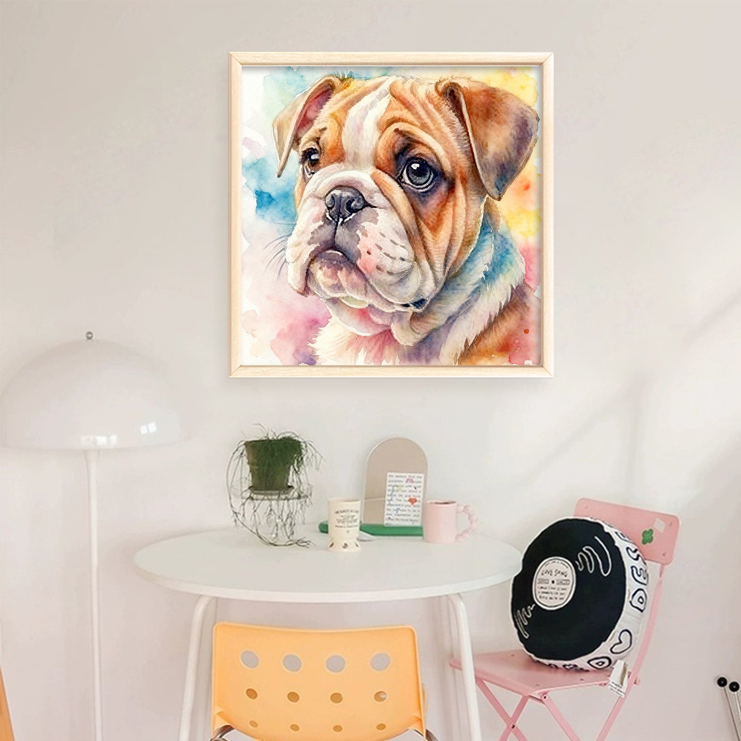 Bulldog-Dog - Full 18CT Stamped Cross Stitch 20x20CM - Huacan