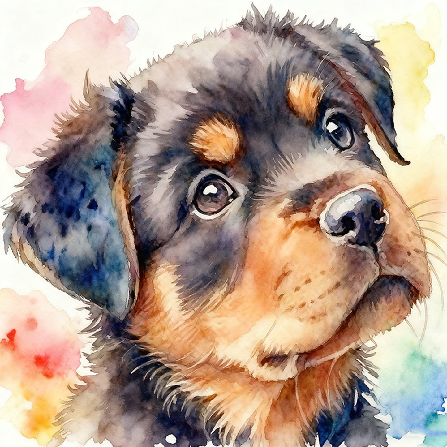 Rottweiler Puppy-Dog - Full 18CT Stamped Cross Stitch 20x20CM - Huacan