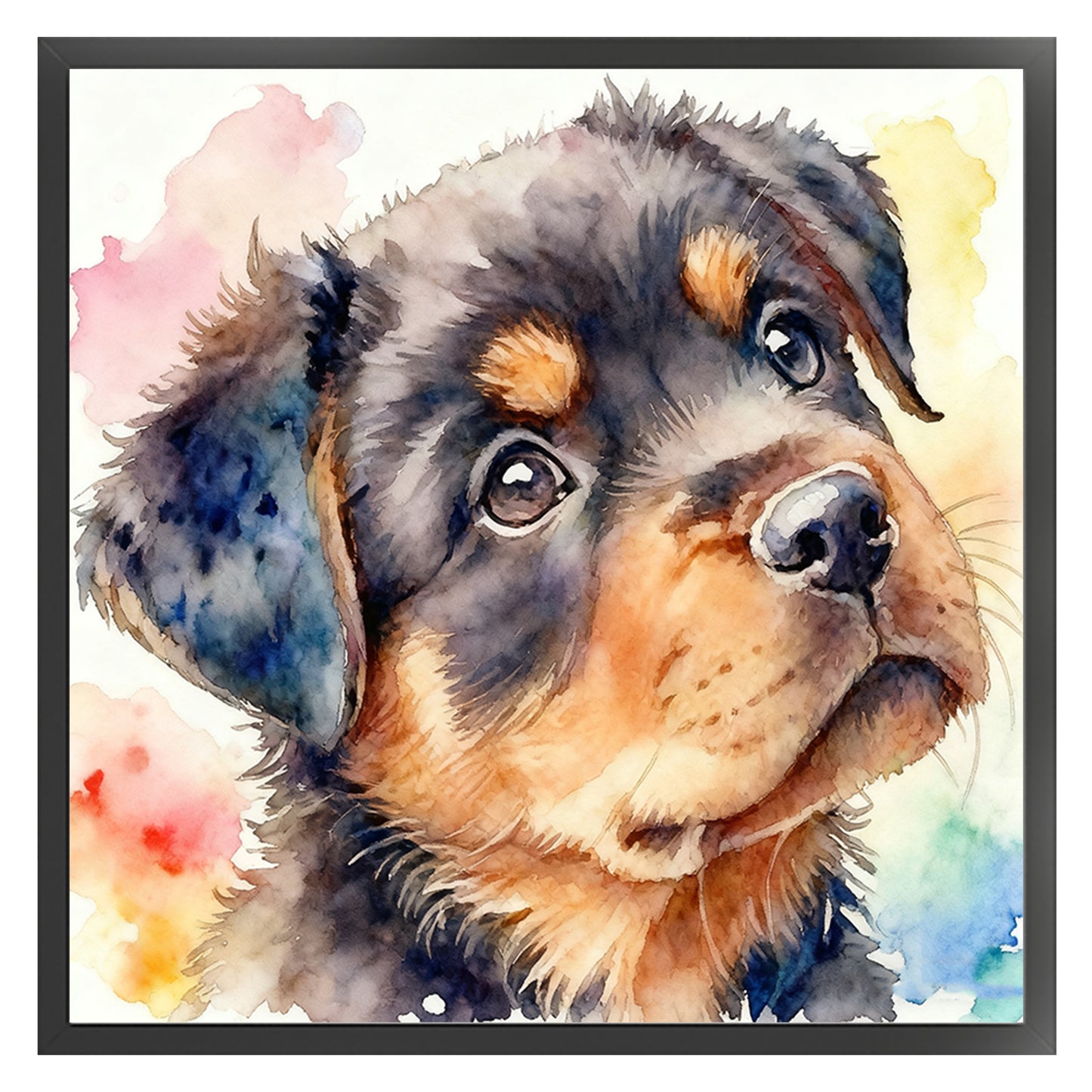Rottweiler Puppy-Dog - Full 18CT Stamped Cross Stitch 20x20CM - Huacan