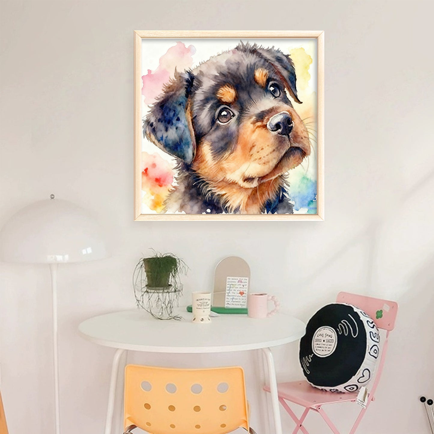 Rottweiler Puppy-Dog - Full 18CT Stamped Cross Stitch 20x20CM - Huacan