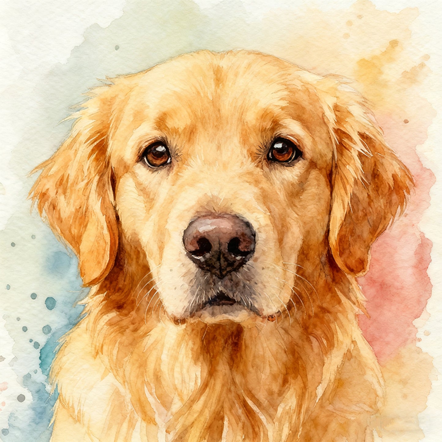 Golden Retriever-Dog - Full 18CT Stamped Cross Stitch 20x20CM - Huacan
