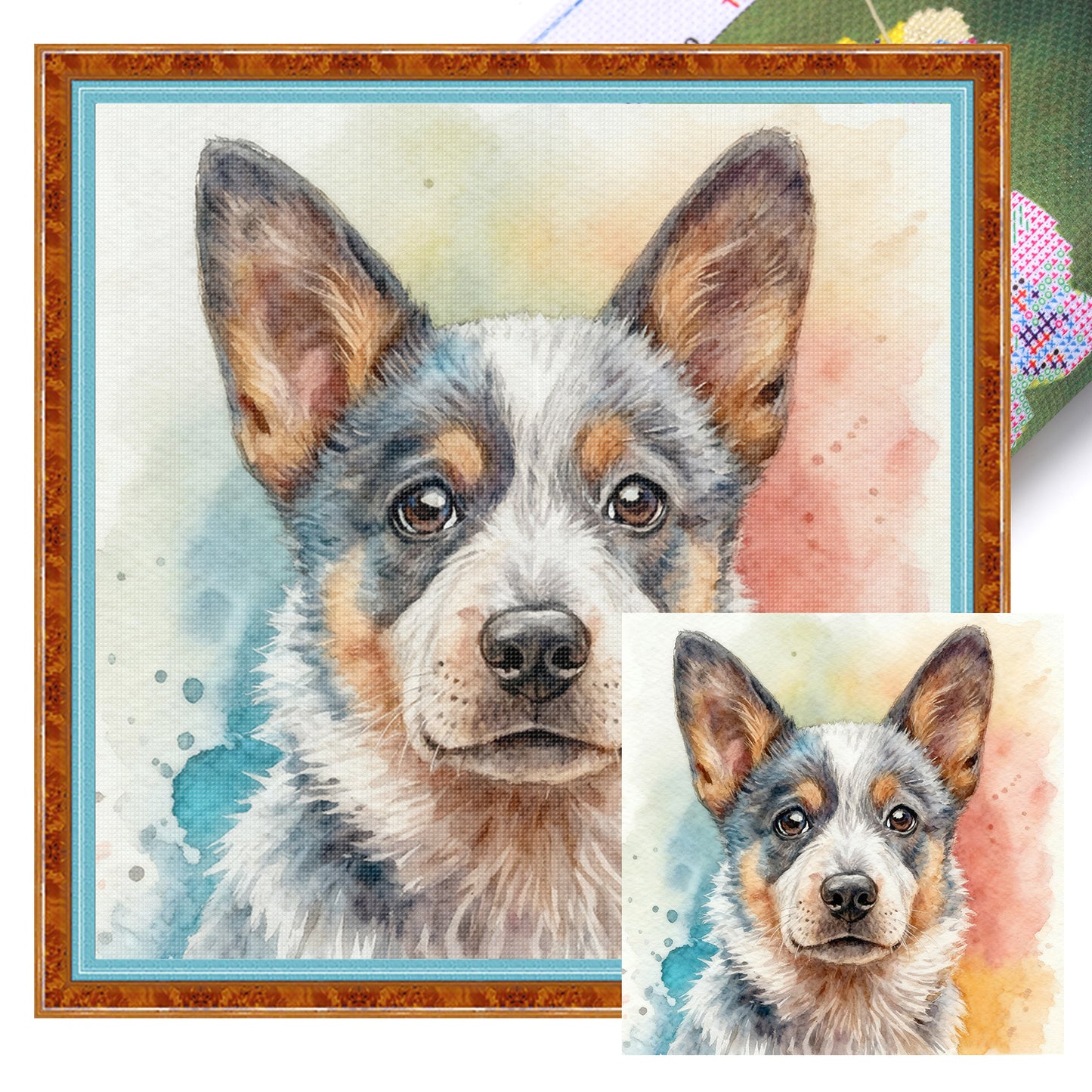 Cattle Dog - Full 18CT Stamped Cross Stitch 20x20CM - Huacan